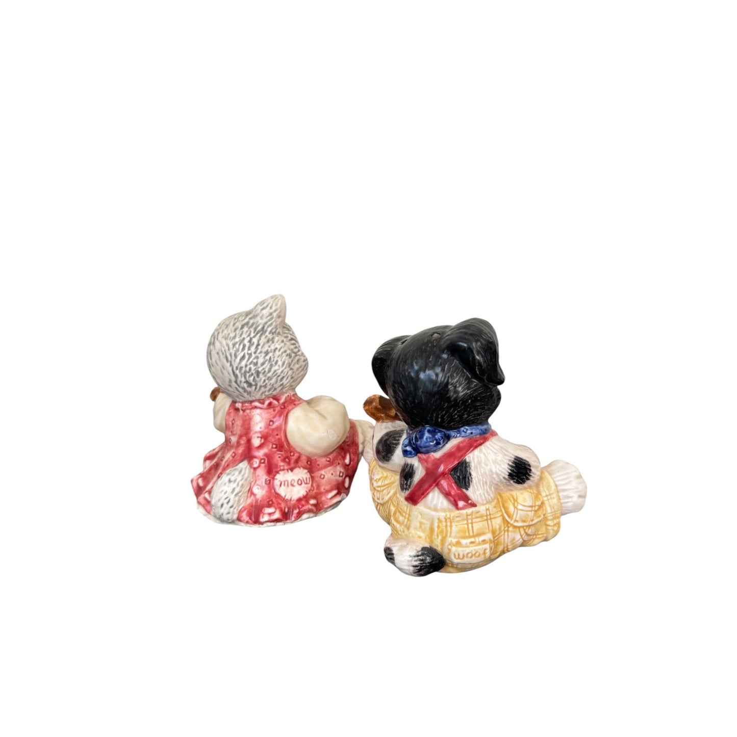 Vintage Enesco Adorable Woof and Meow Musician Salt and Pepper Shakers