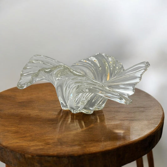 Mikasa Belle Epoque Crystal Swirl  Heavy Glass Centerpiece Bowl 13" Width