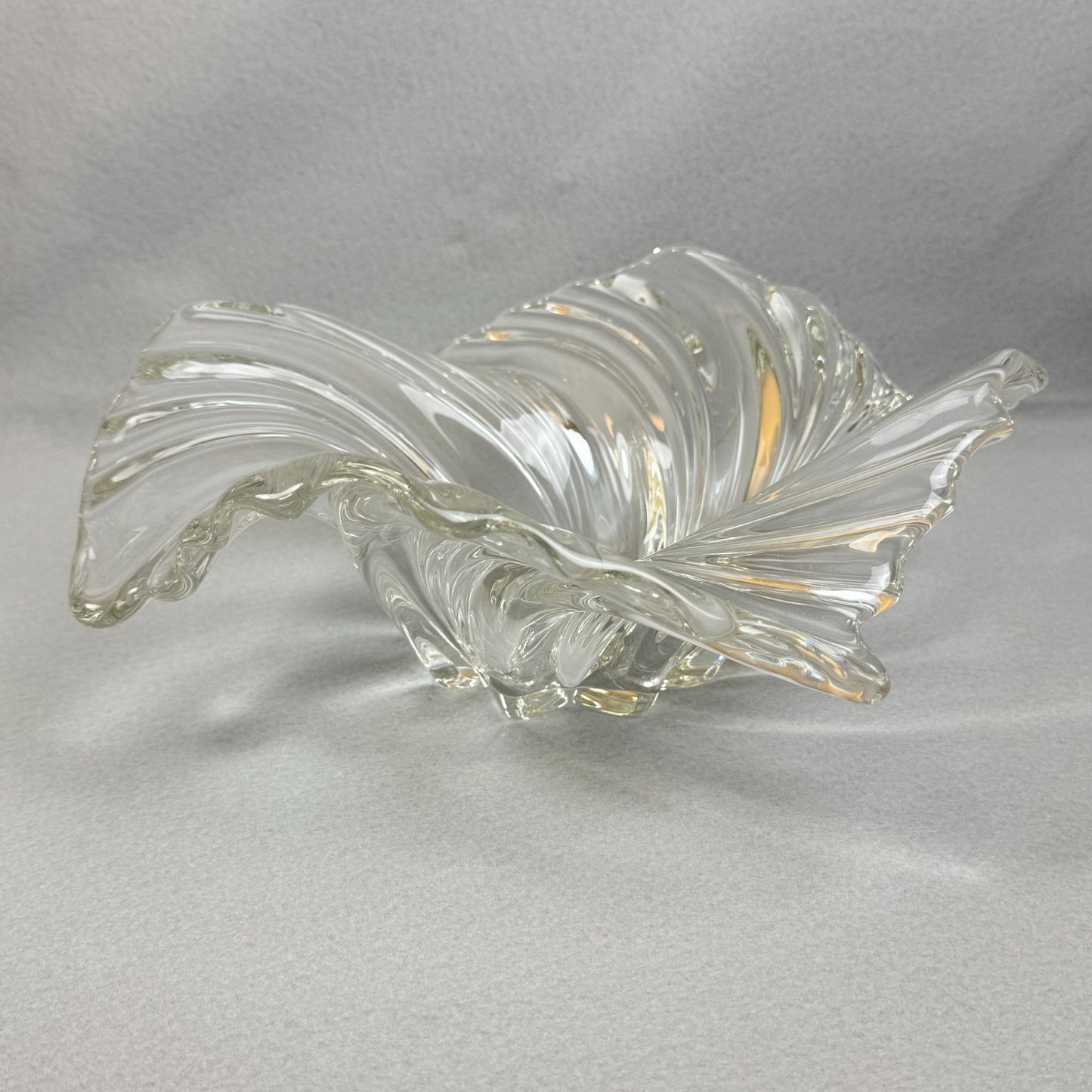 Mikasa Belle Epoque Crystal Swirl  Heavy Glass Centerpiece Bowl 13" Width