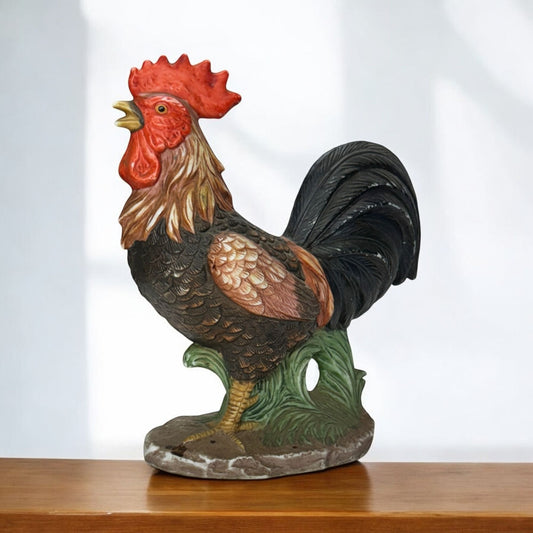 Vintage Rooster Farmhouse Decor Figurine Sculptures Ceramic Pottery 6.5" Tall