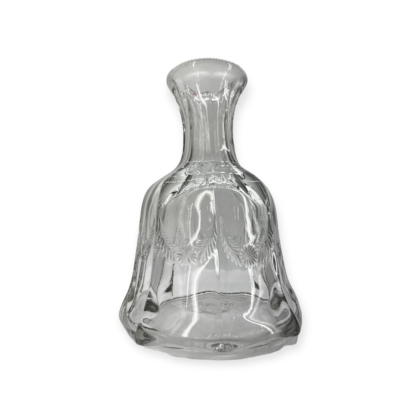 Vintage Clear Crystal Decanter Carafe, Heavy Textured Glass Design 8"