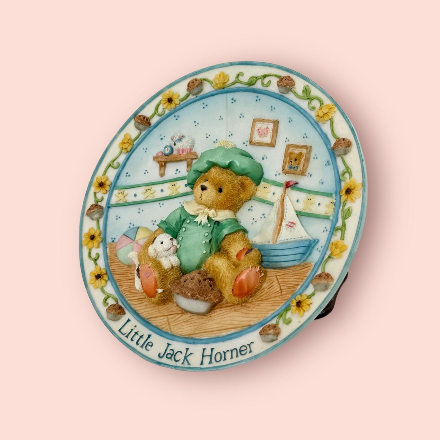 1995 Little Jack Horner Nursery Rhyme Plate Cherished Teddies Collection 151998