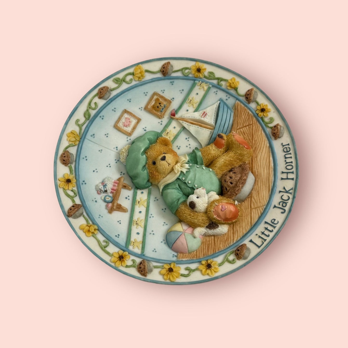 1995 Little Jack Horner Nursery Rhyme Plate Cherished Teddies Collection 151998