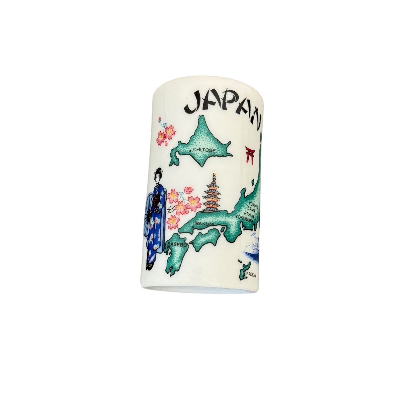 Vintage Salt and Pepper Shakers Travel Map Landmarks of Japan