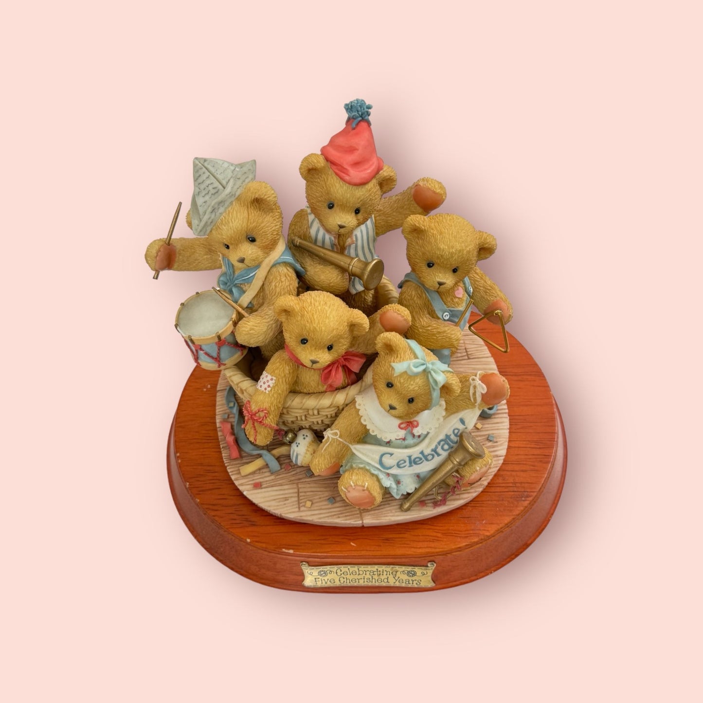 1996 Strike Up The Band Annie, Brittany, Colby, Danny and Ernie Cherished Teddies Collection 205354