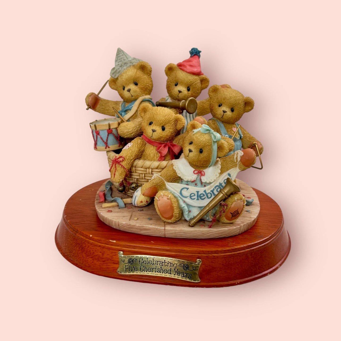 1996 Strike Up The Band Annie, Brittany, Colby, Danny and Ernie Cherished Teddies Collection 205354