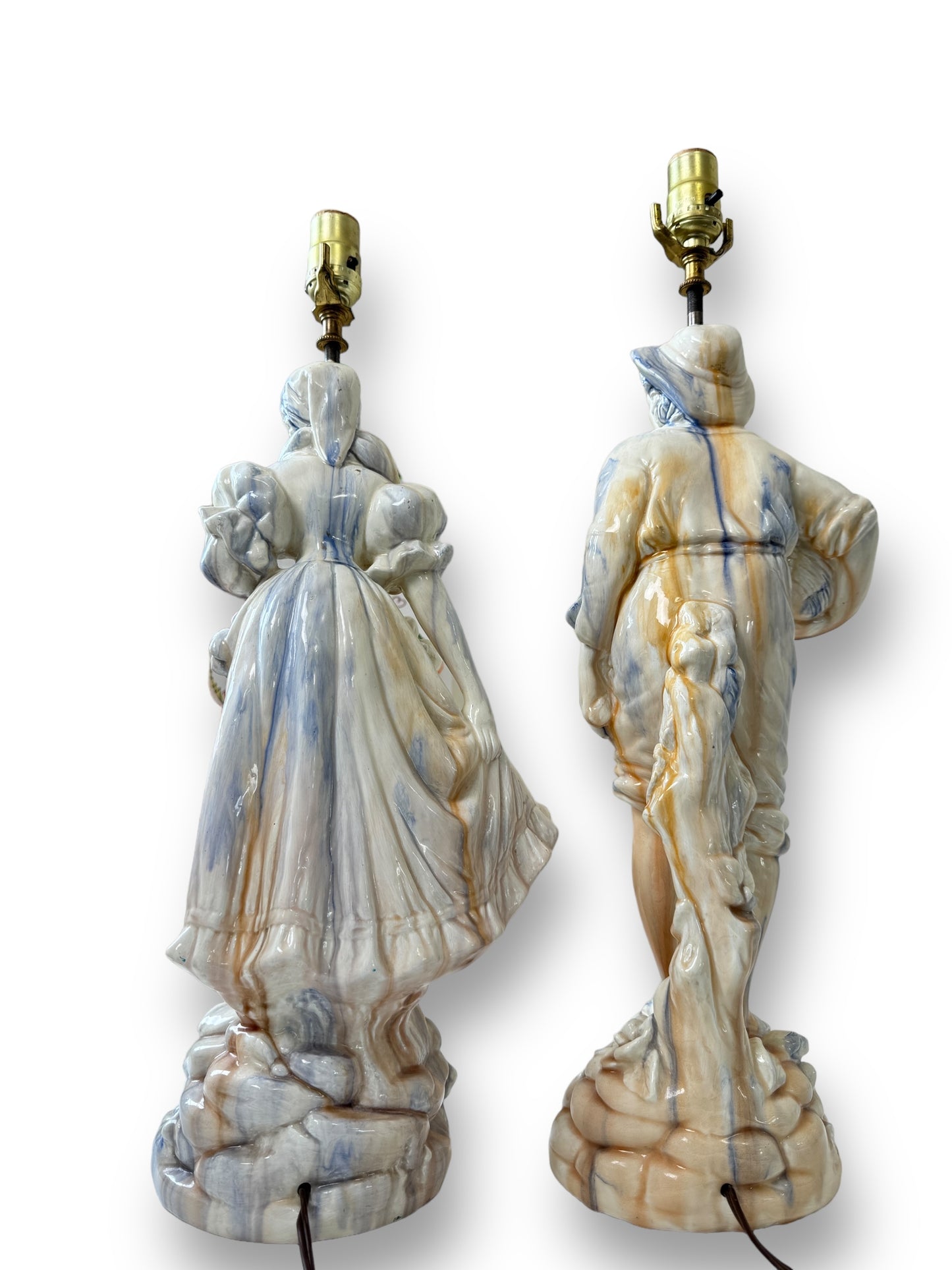 Pair of Large Mid-20th Century Ceramic Figural Table Lamps