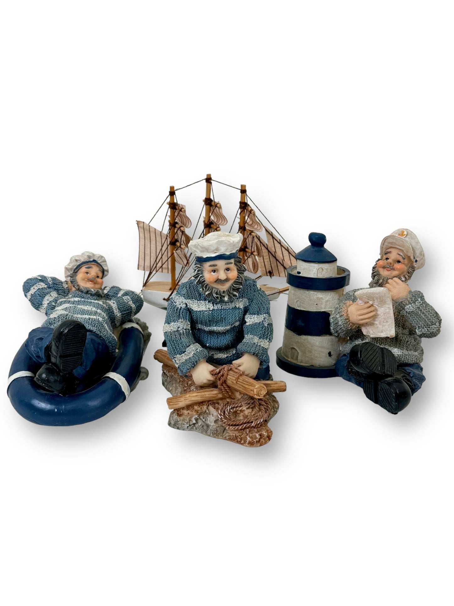 Vintage Nautical Resin Figurine Man Set 4 pc