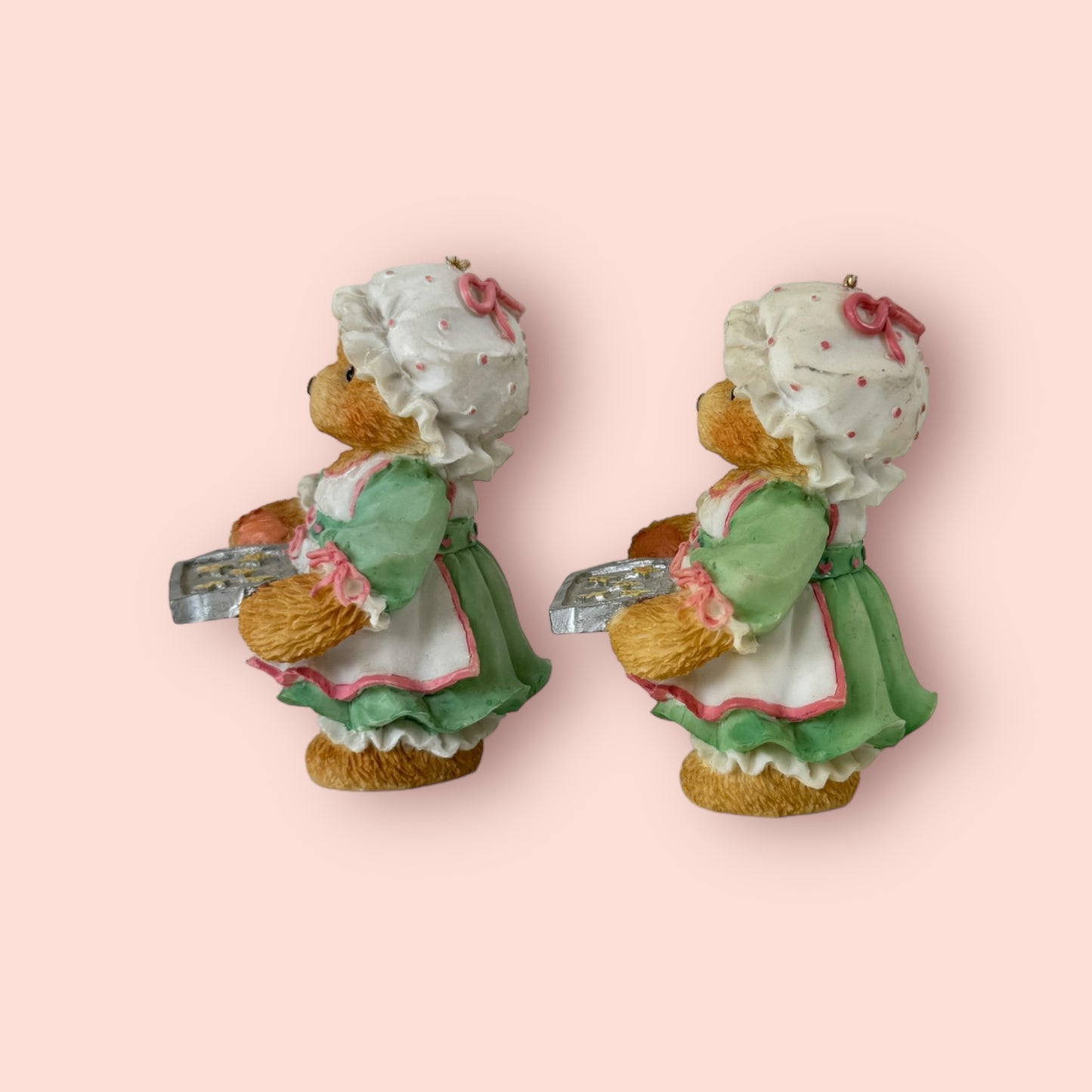 1995 Pair of Girl Holding Tray of Cookies Hanging Ornament