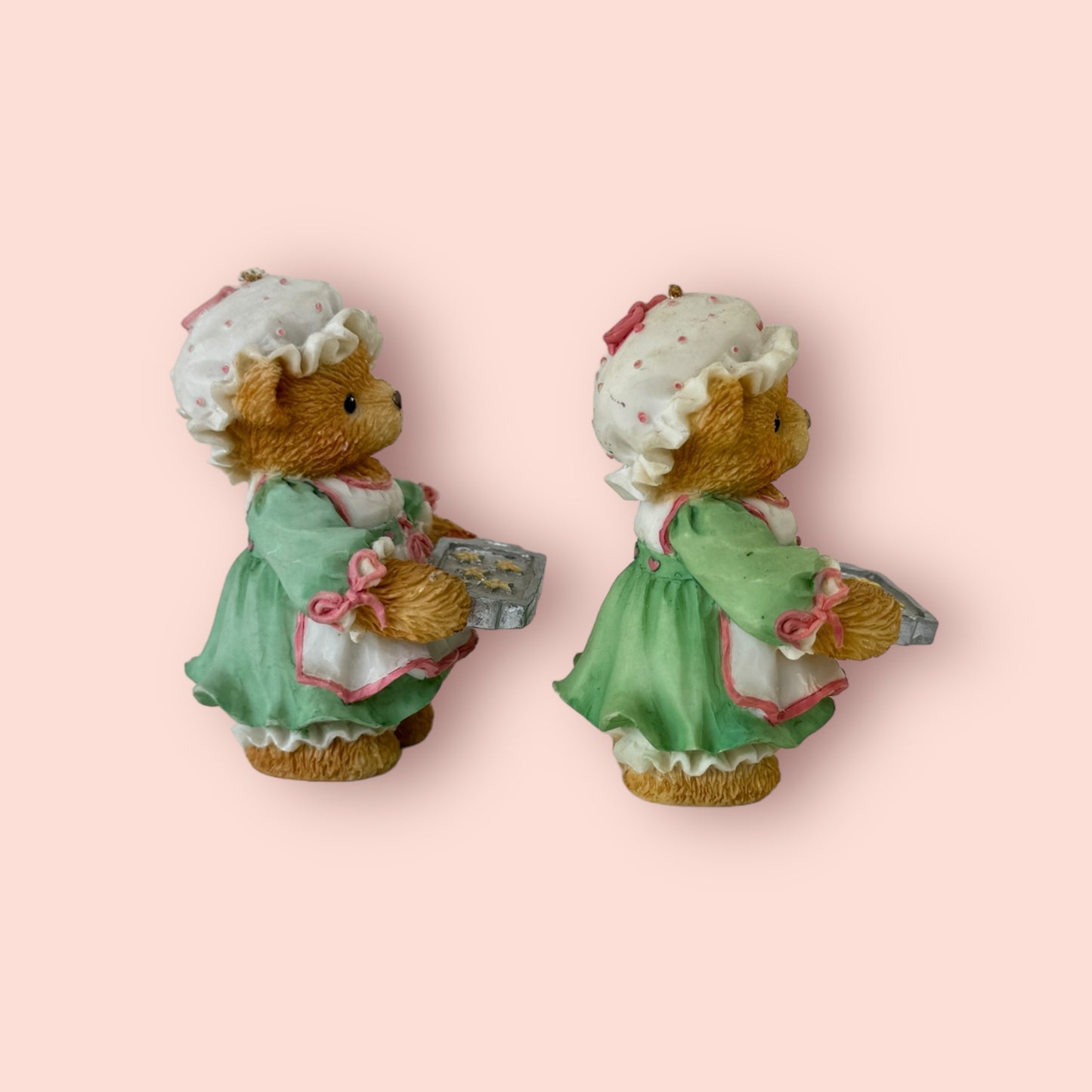 1995 Pair of Girl Holding Tray of Cookies Hanging Ornament