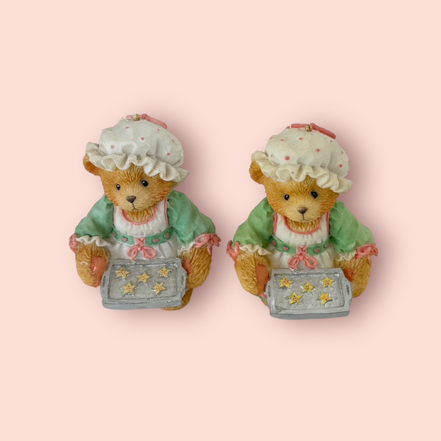 1995 Pair of Girl Holding Tray of Cookies Hanging Ornament