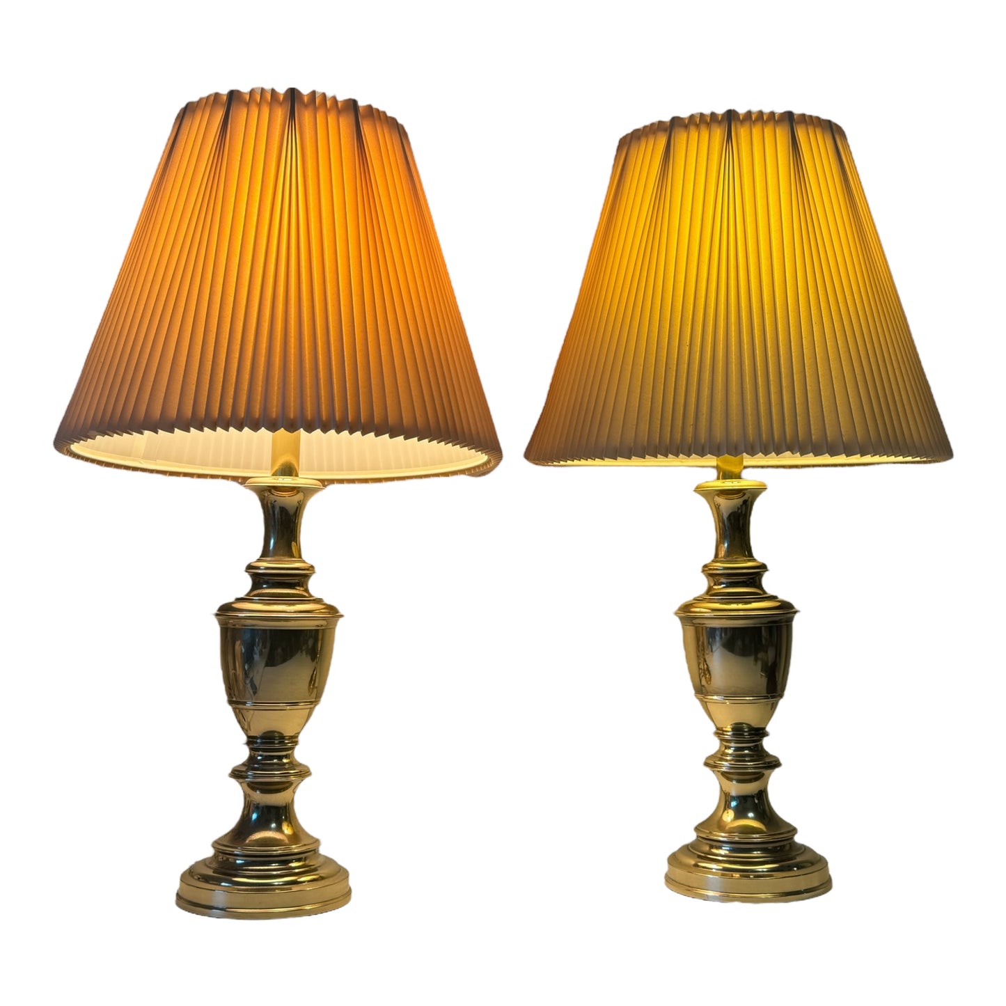 Vintage Pair Stiffel Brass Table Lamps 28" Tall