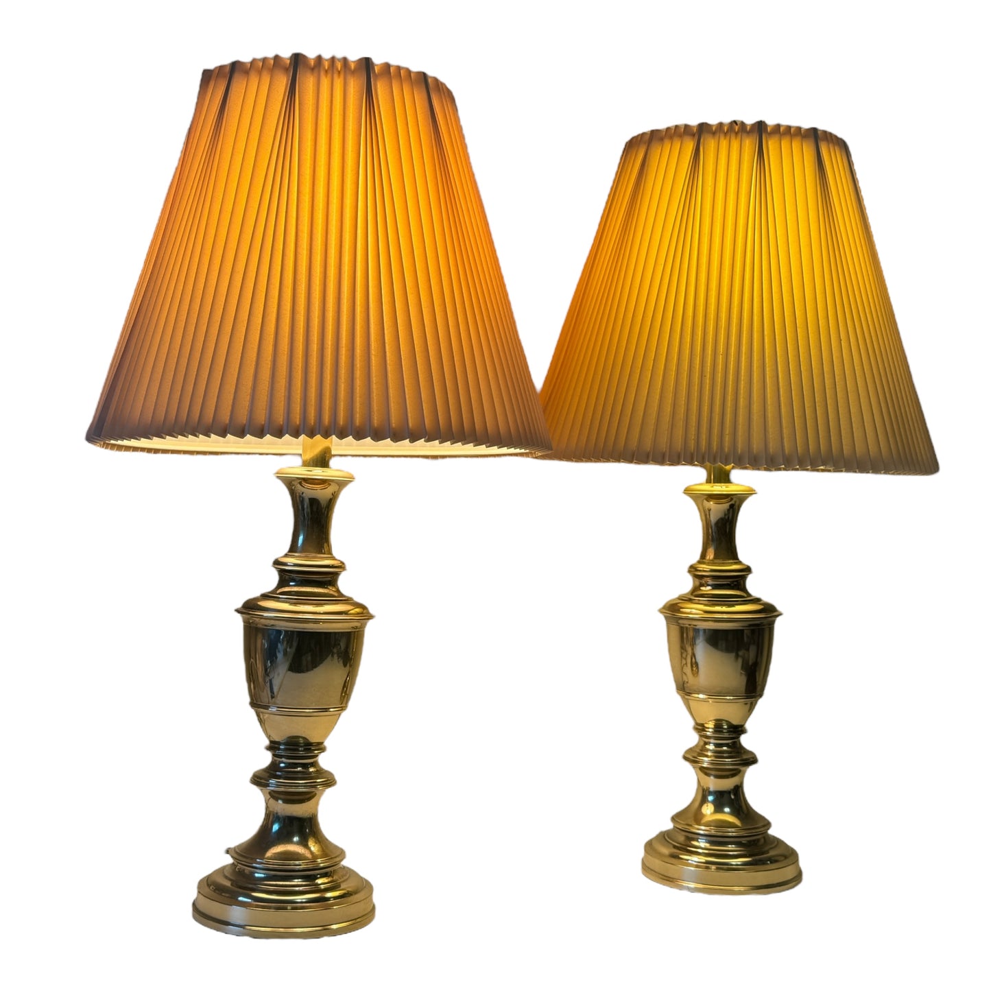 Vintage Pair Stiffel Brass Table Lamps 28" Tall