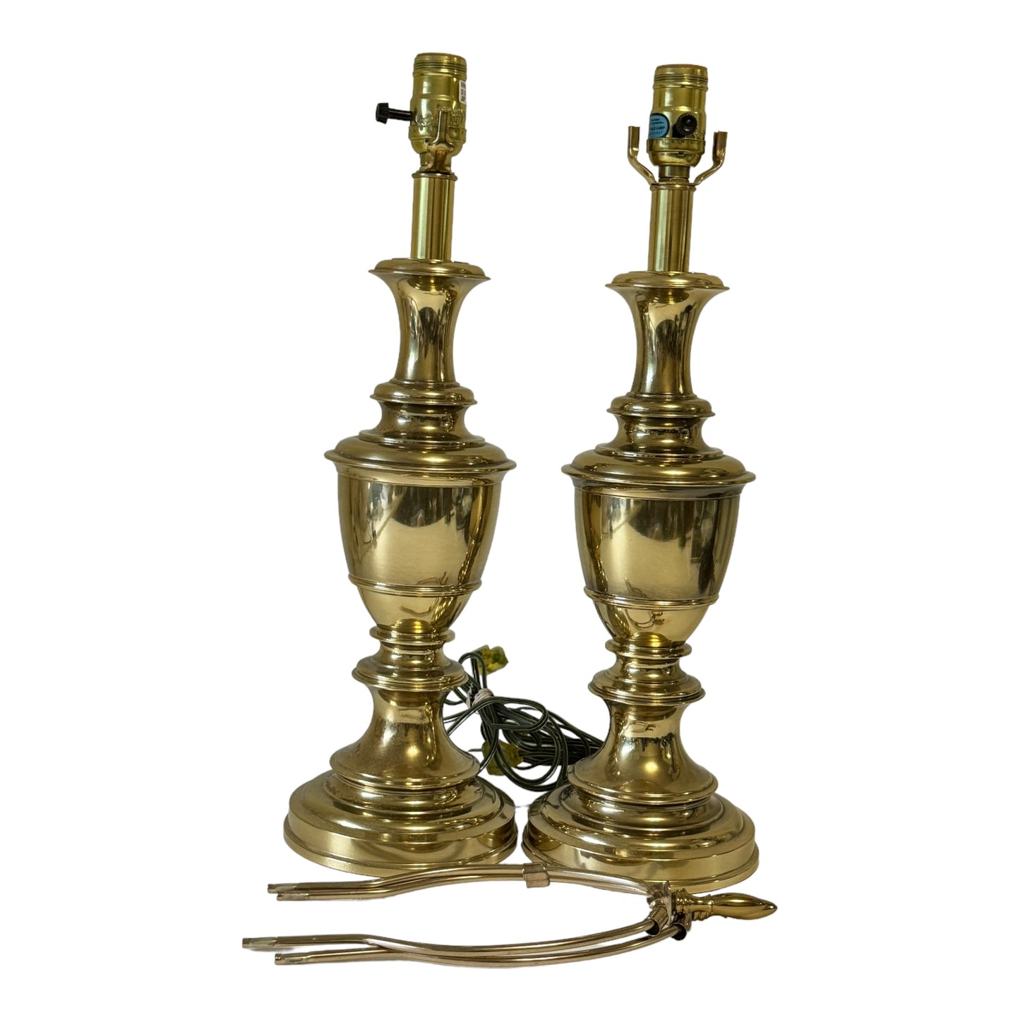 Vintage Pair Stiffel Brass Table Lamps 28" Tall