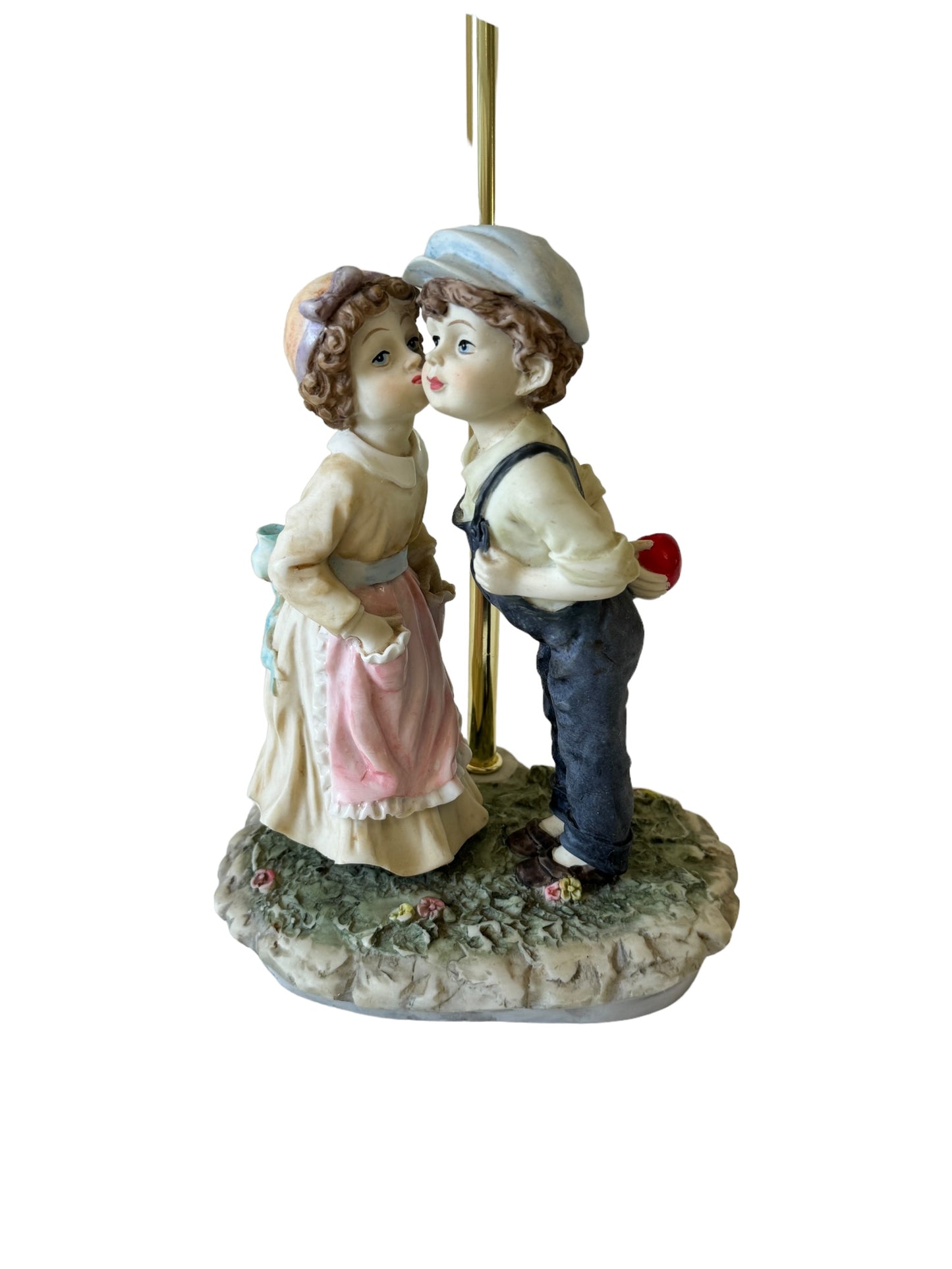 1997 Vintage Crosa Figurine Sculptures Boy And Girl Table Lamp 16"