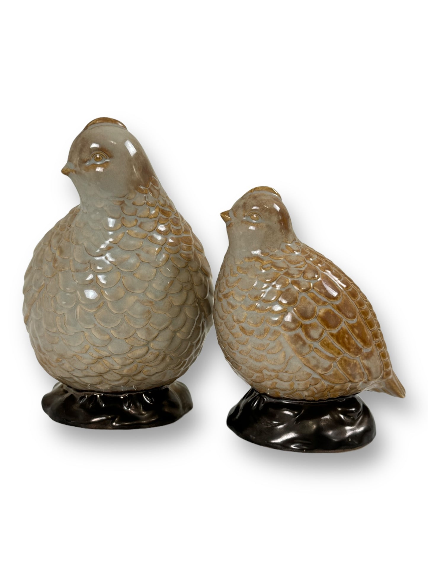 Vintage Pair Of Ceramic Quail Figurines