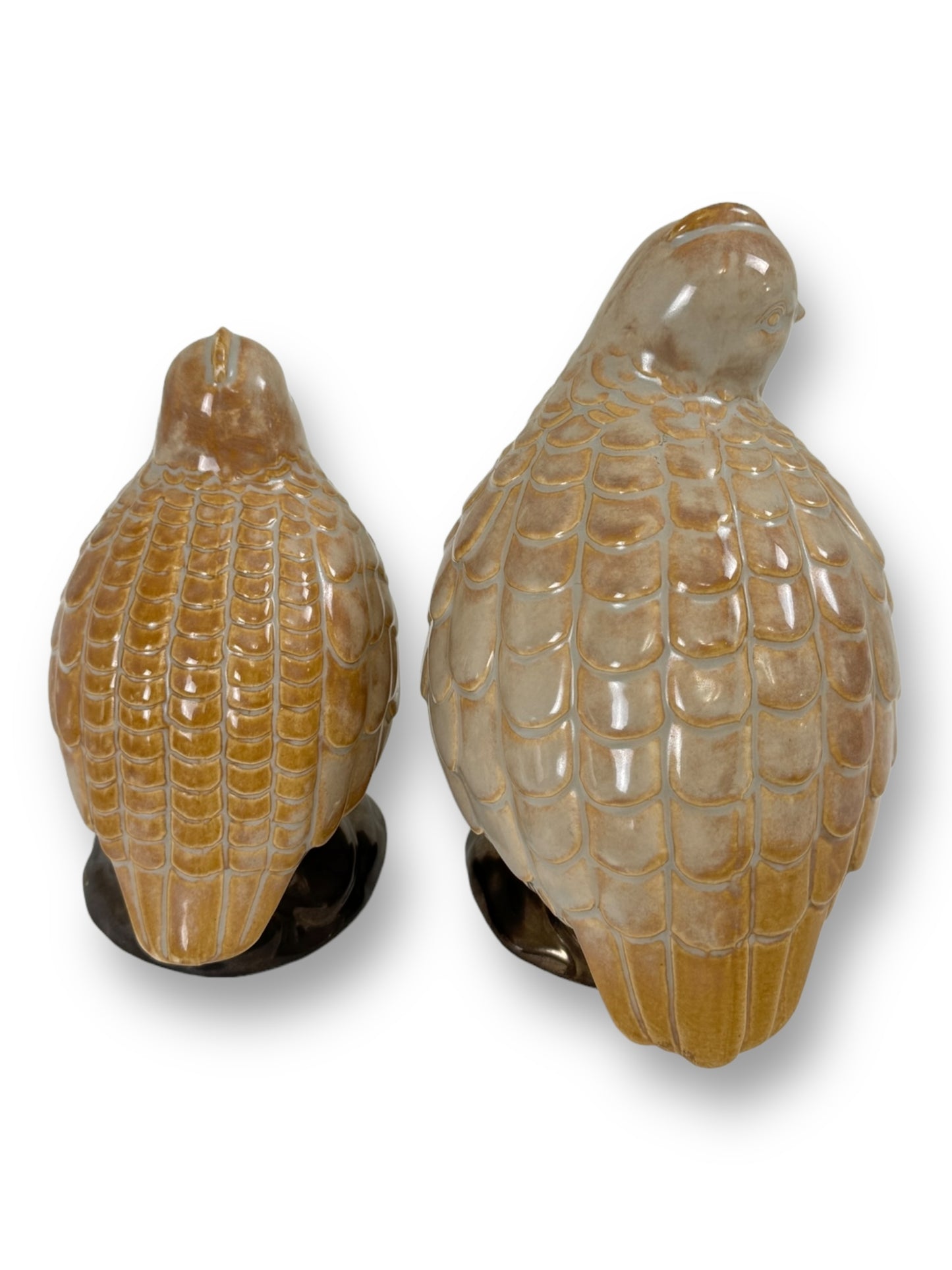 Vintage Pair Of Ceramic Quail Figurines