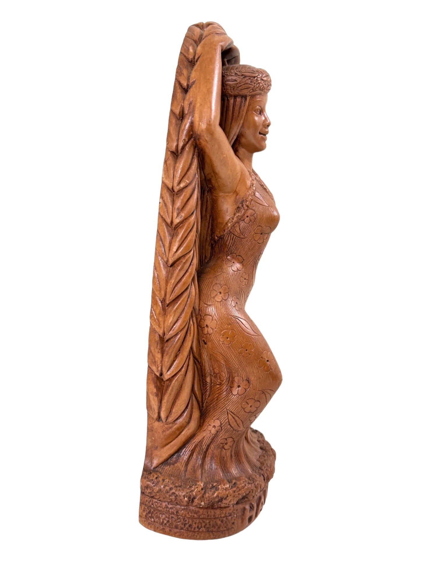 1980 Vintage Coco Joe's Hawaii Maile Laka Goddess of The Hula Handmand Figurines 11.5" Tall