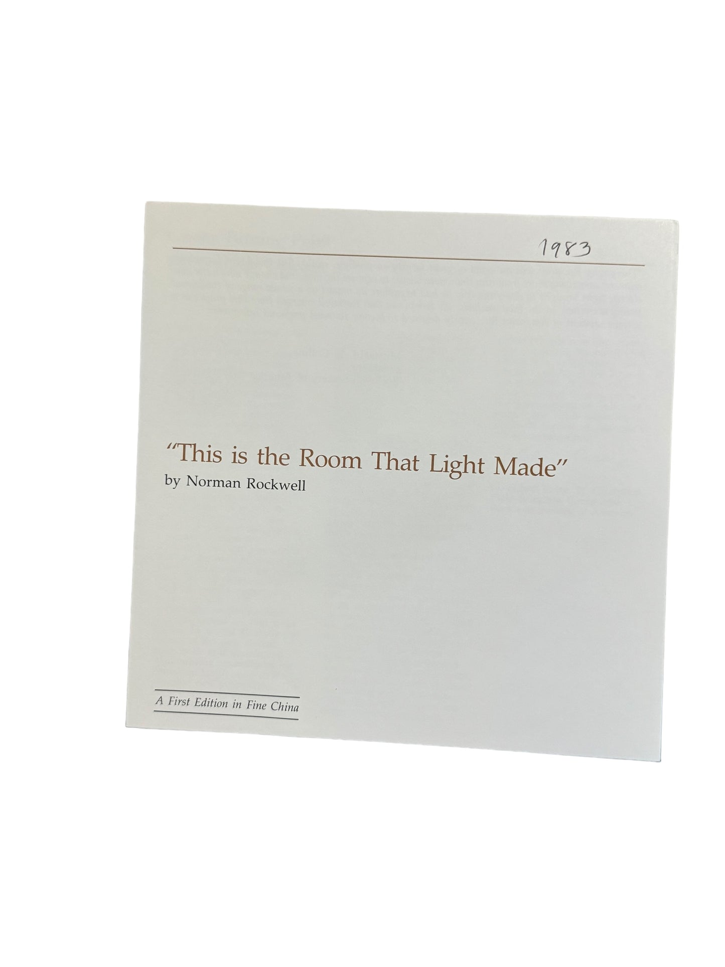 1983 This is the Room That Light Made Norman Rockwell