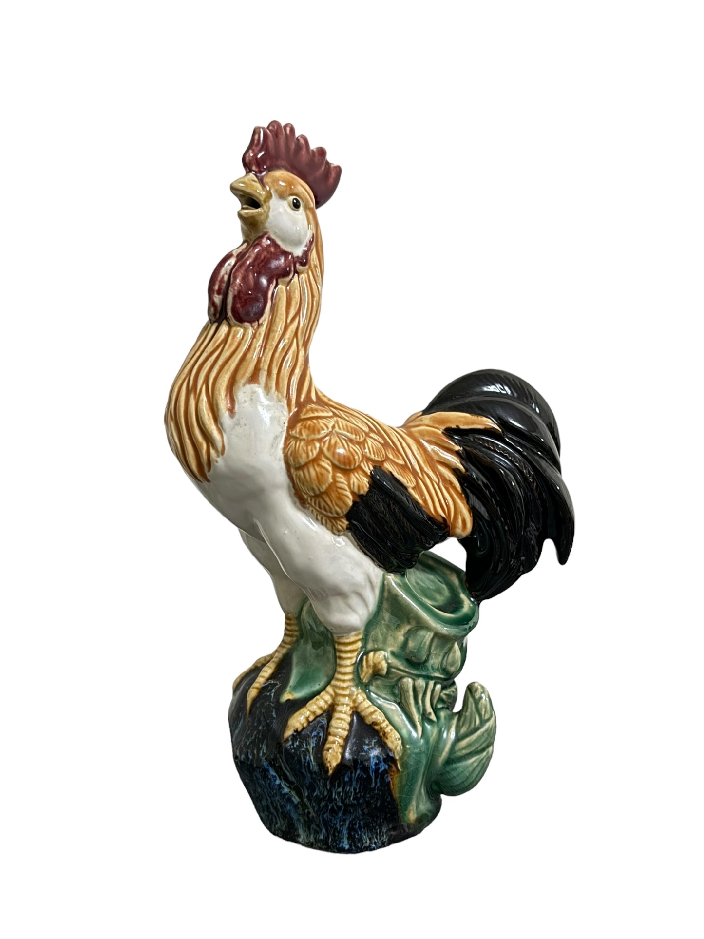 Vintage Ceramic Rooster Country Farmhouse Statue Figurines Size 13" Tall