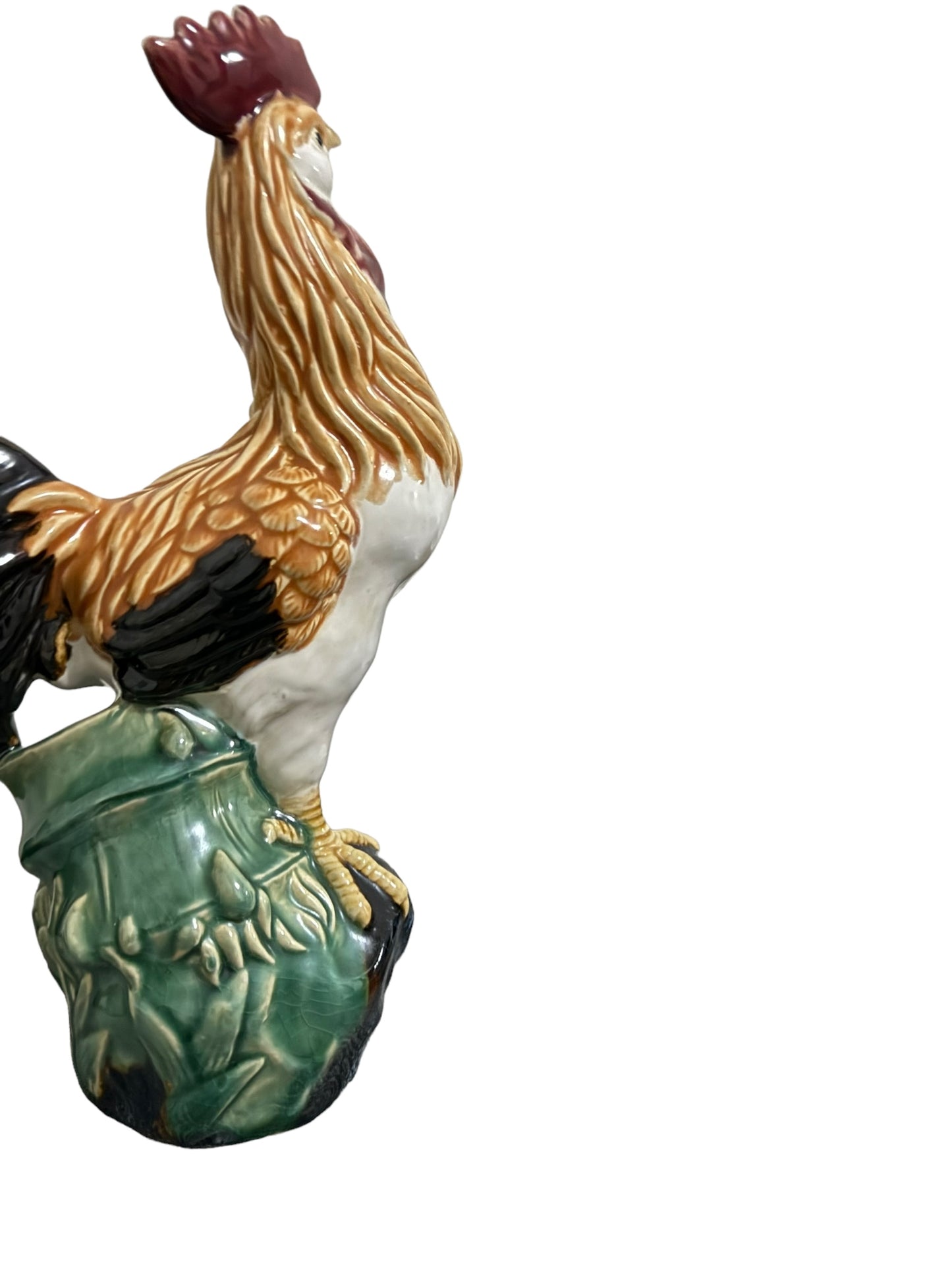 Vintage Ceramic Rooster Country Farmhouse Statue Figurines Size 13" Tall