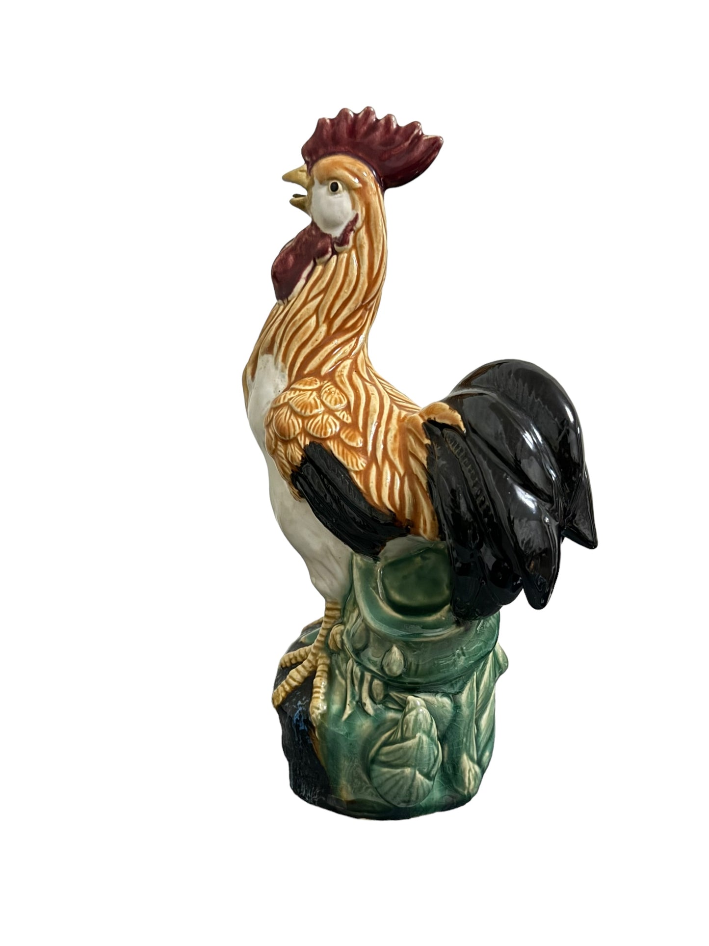 Vintage Ceramic Rooster Country Farmhouse Statue Figurines Size 13" Tall