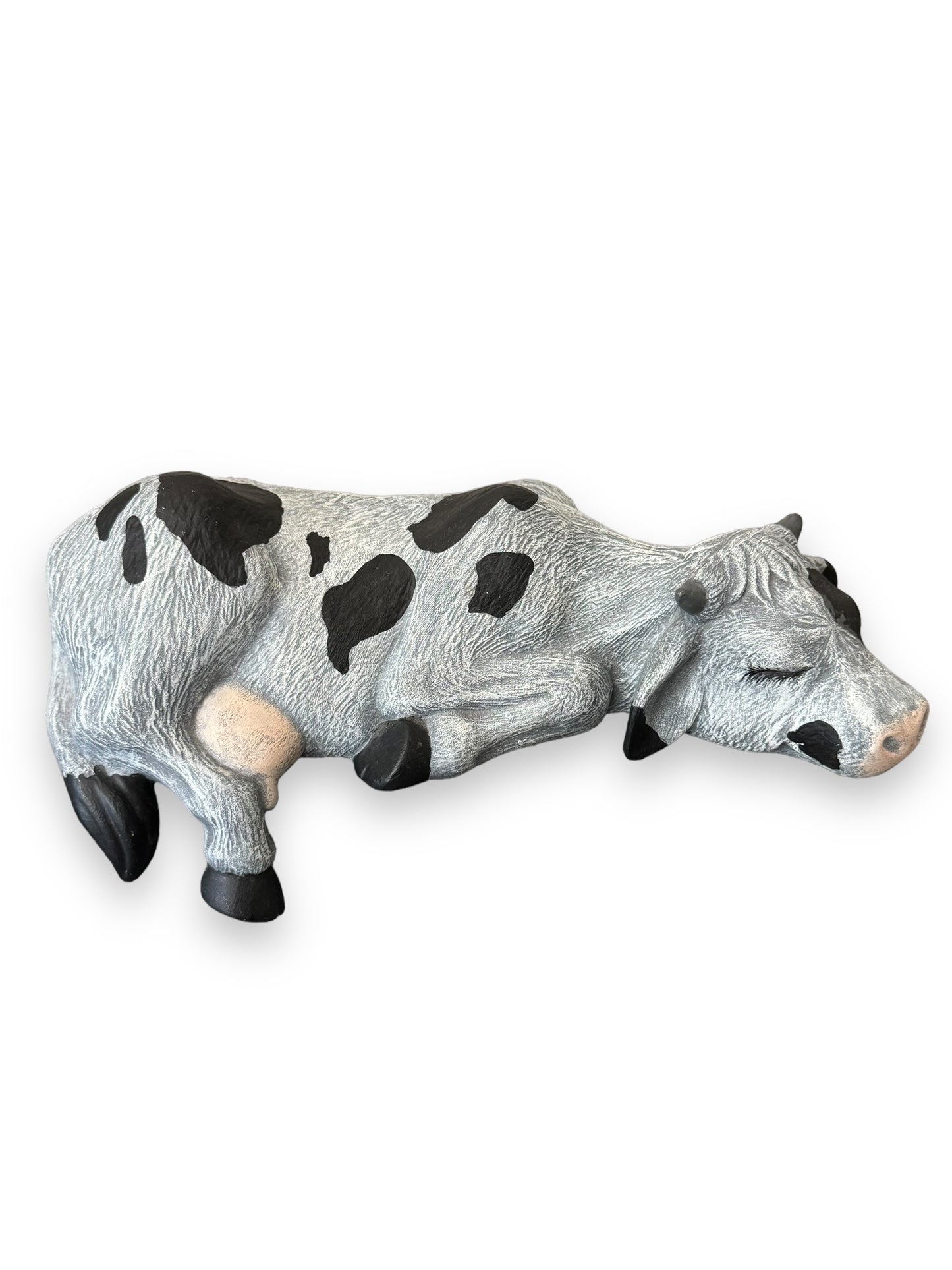 1993 Vintage Ceramic Sleeping Cow Figurine Sculptures Size 8" Length