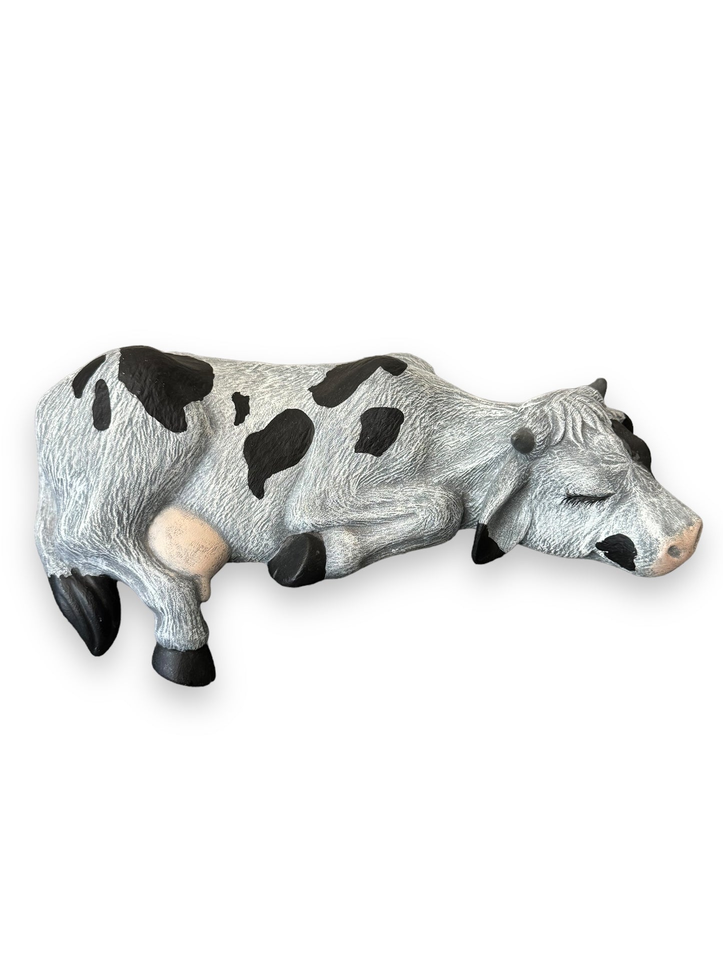 1993 Vintage Ceramic Sleeping Cow Figurine Sculptures Size 8" Length