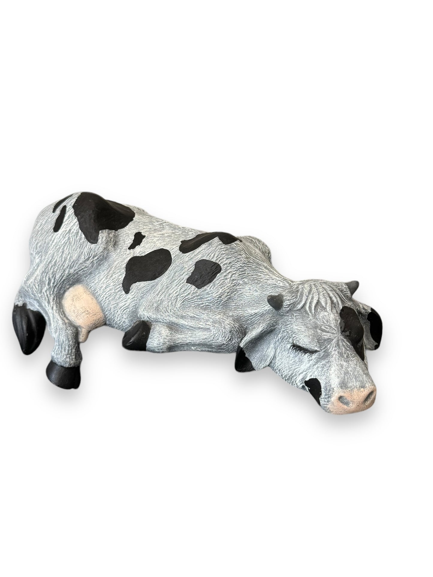 1993 Vintage Ceramic Sleeping Cow Figurine Sculptures Size 8" Length