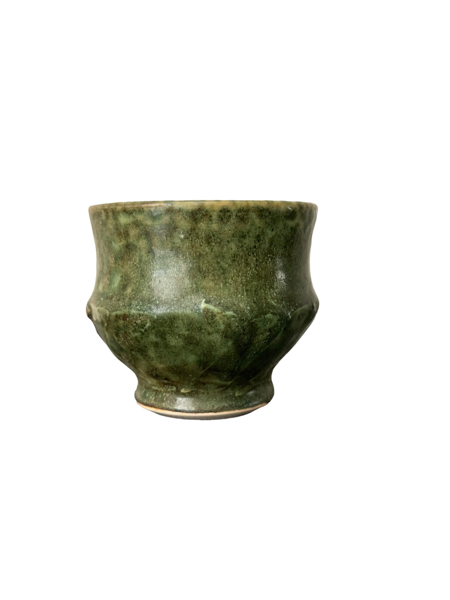 Vintage Handmade Japanese Pottery Glazes Green Tea Cup