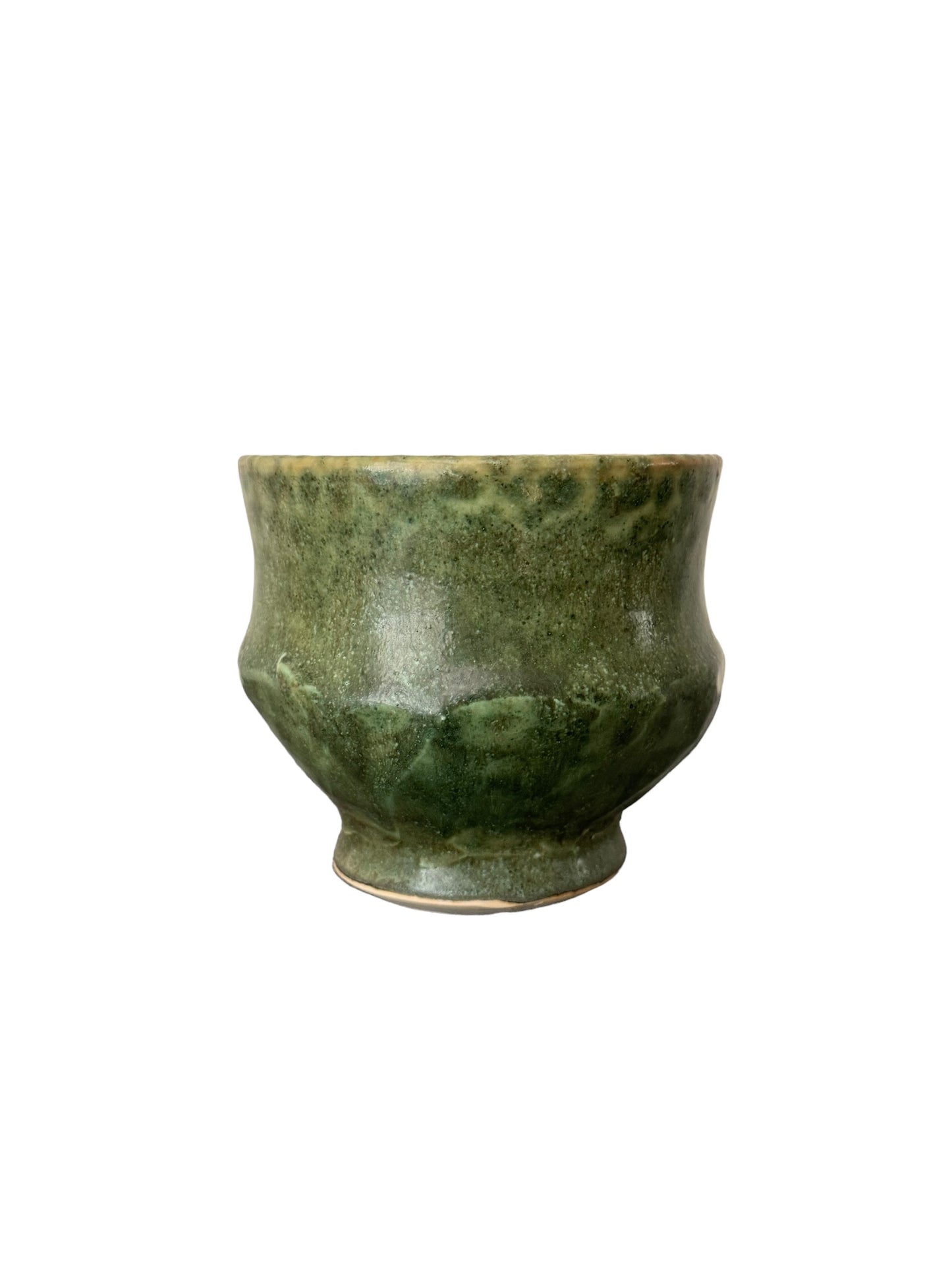 Vintage Handmade Japanese Pottery Glazes Green Tea Cup