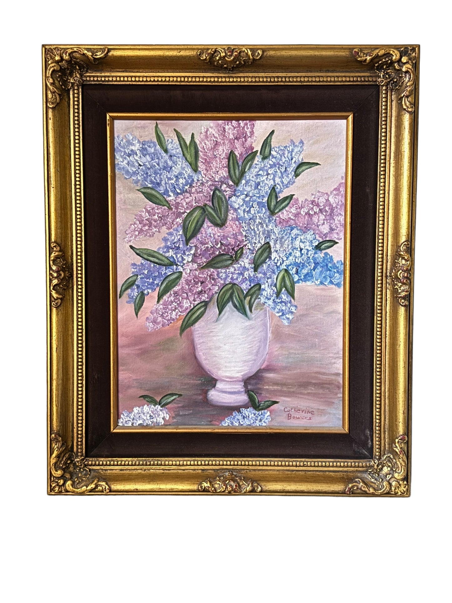 Original Oil Painting On Canvas Hydrangea Bouquet With Artist Signed 12X16"