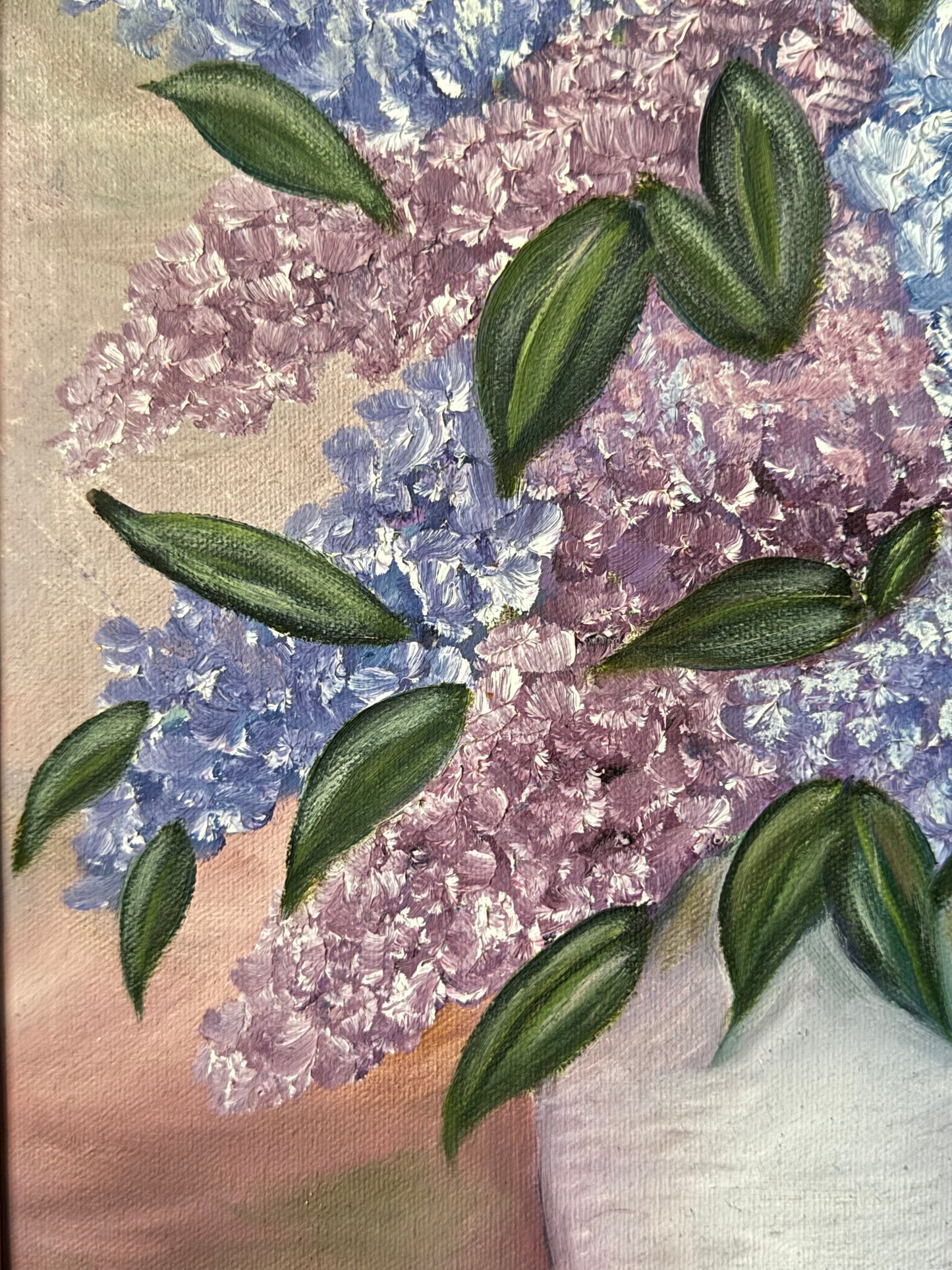 Original Oil Painting On Canvas Hydrangea Bouquet With Artist Signed 12X16"