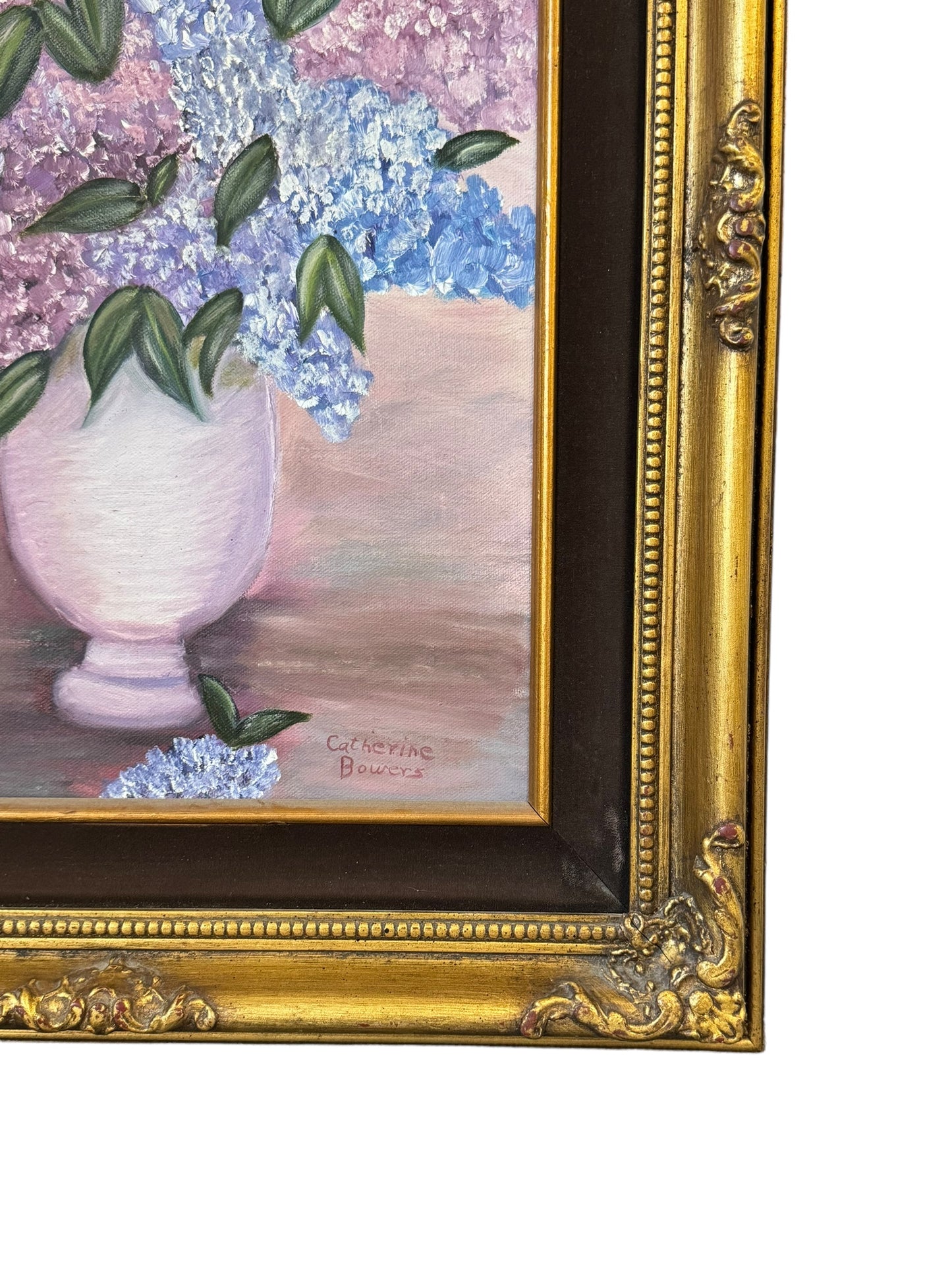 Original Oil Painting On Canvas Hydrangea Bouquet With Artist Signed 12X16"