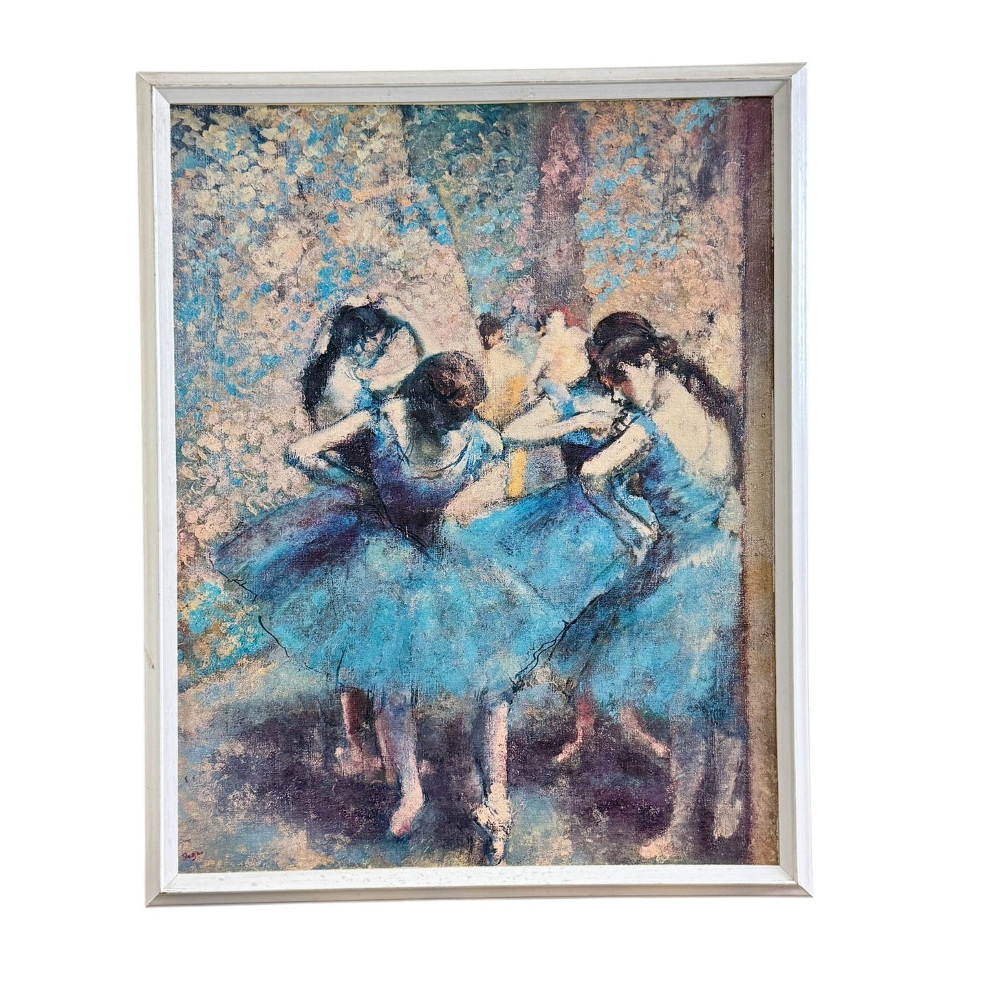 Edgar Degas Acrylic Print, Vertical Dancers in Blue, Framed Canvas, 24" x 30"