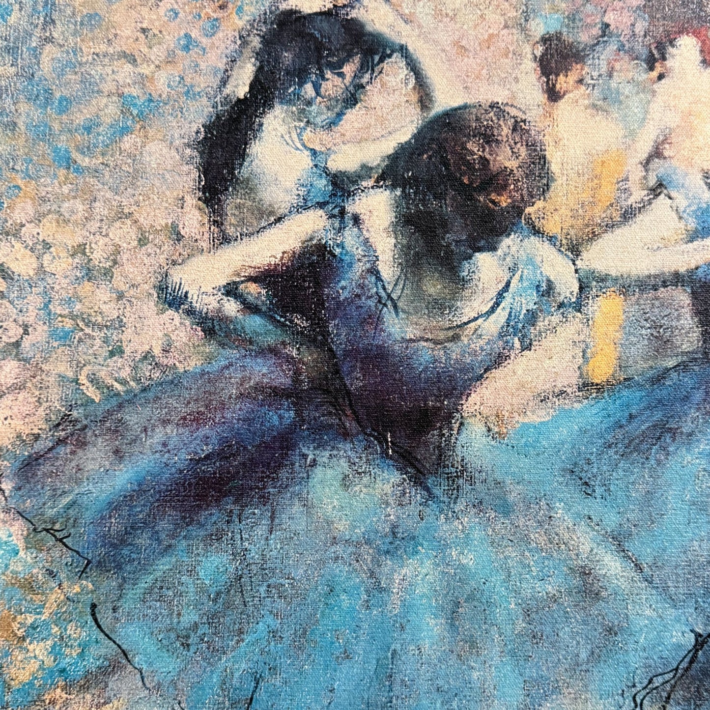 Edgar Degas Acrylic Print, Vertical Dancers in Blue, Framed Canvas, 24" x 30"