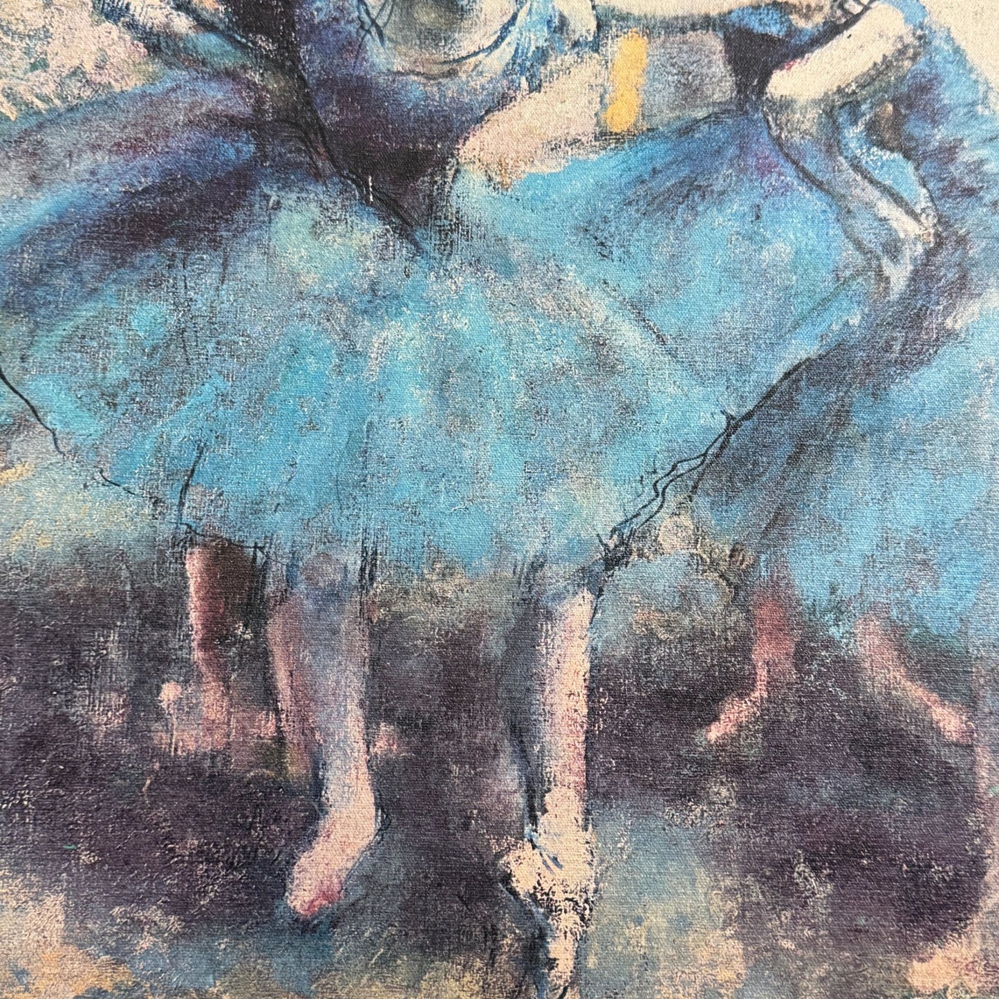 Edgar Degas Acrylic Print, Vertical Dancers in Blue, Framed Canvas, 24" x 30"