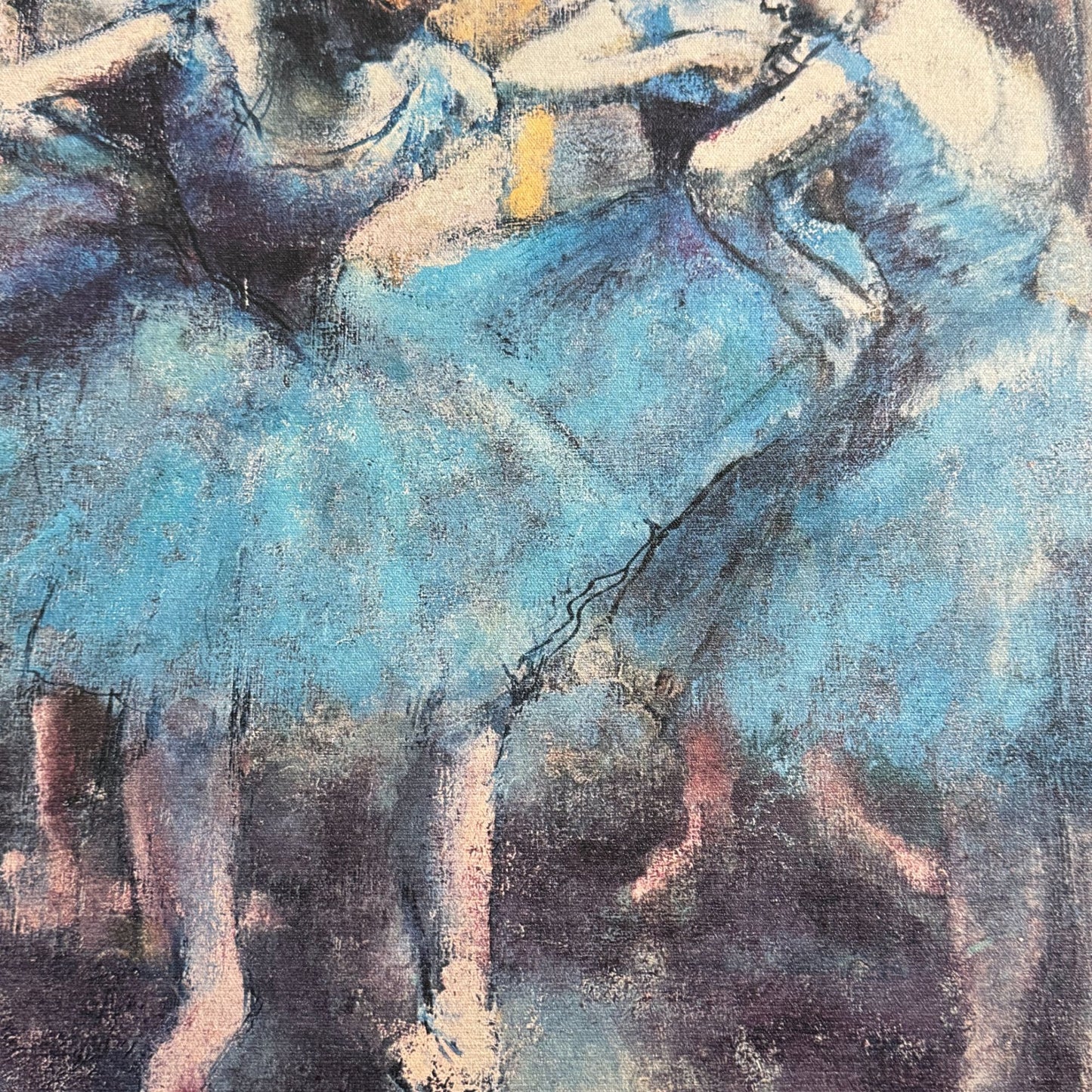 Edgar Degas Acrylic Print, Vertical Dancers in Blue, Framed Canvas, 24" x 30"