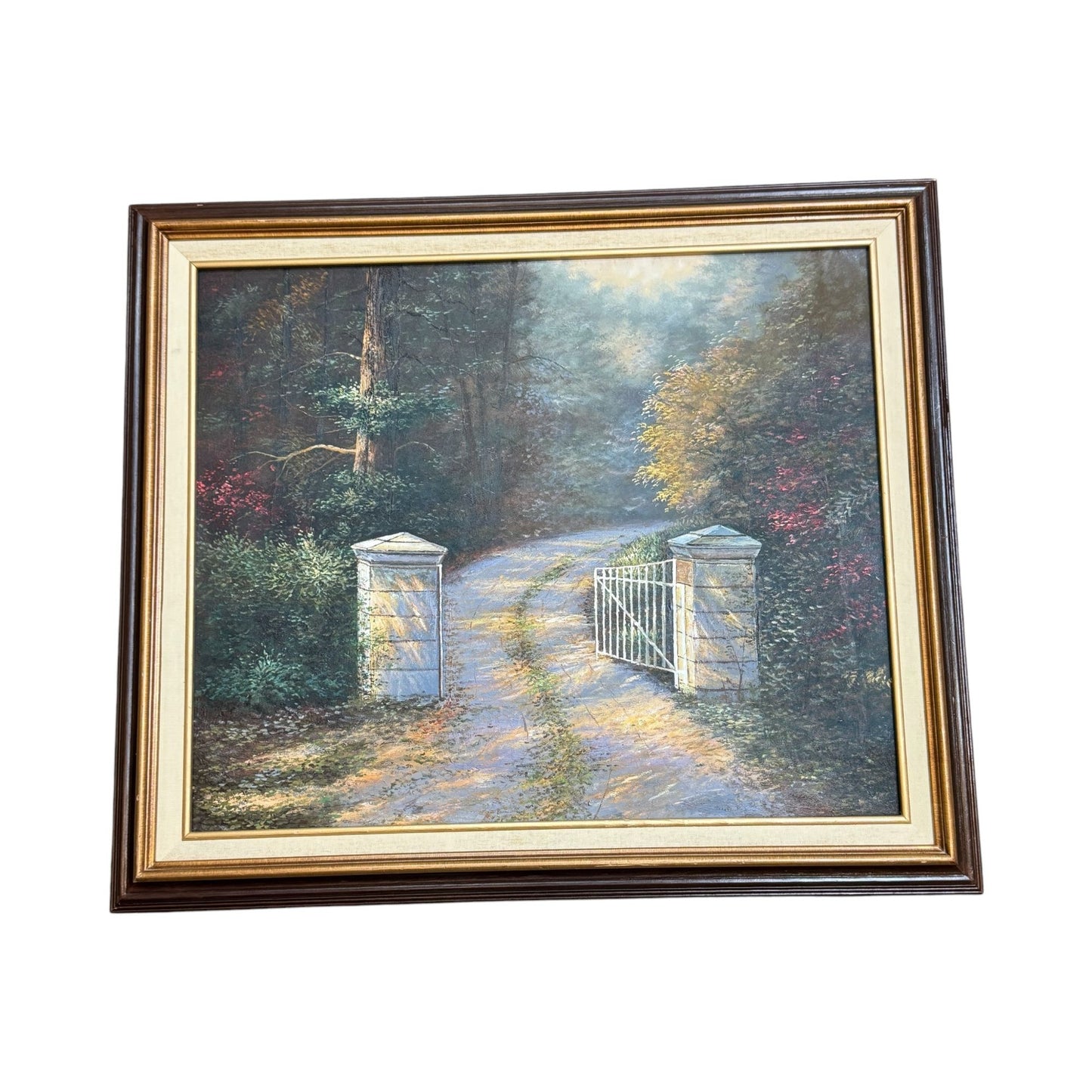 Acrylic Painting Inspired by Thomas Kinkade's The Autumn Gate Canvas 28" x 24"