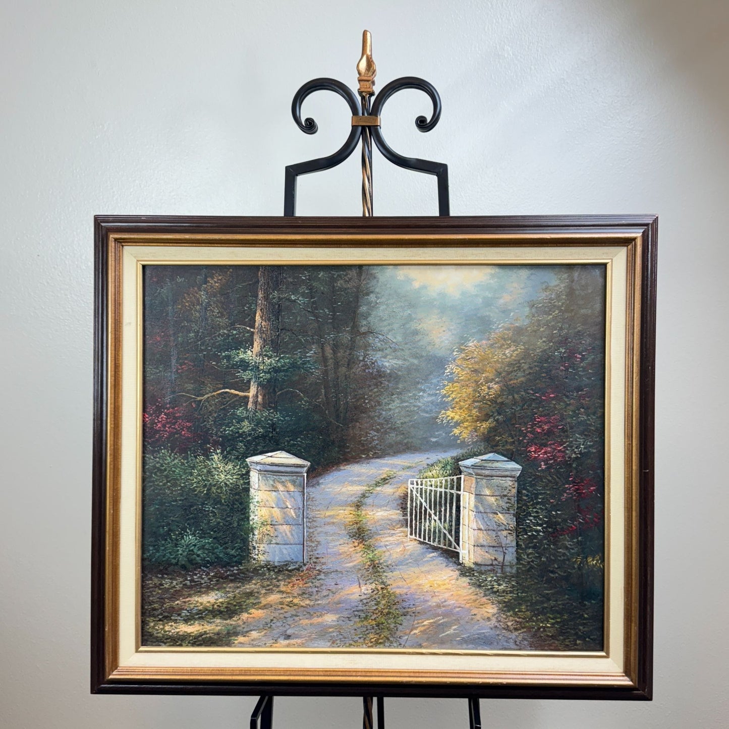 Acrylic Painting Inspired by Thomas Kinkade's The Autumn Gate Canvas 28" x 24"