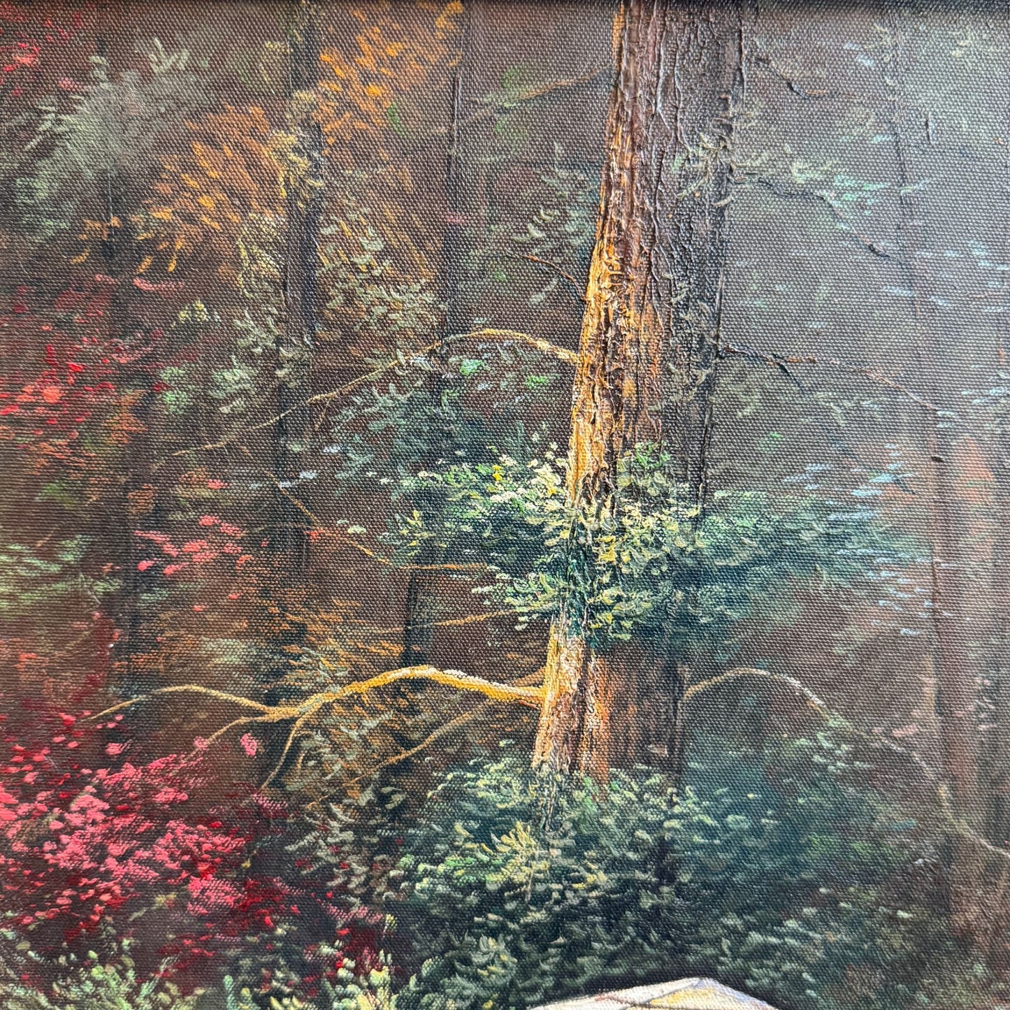 Acrylic Painting Inspired by Thomas Kinkade's The Autumn Gate Canvas 28" x 24"