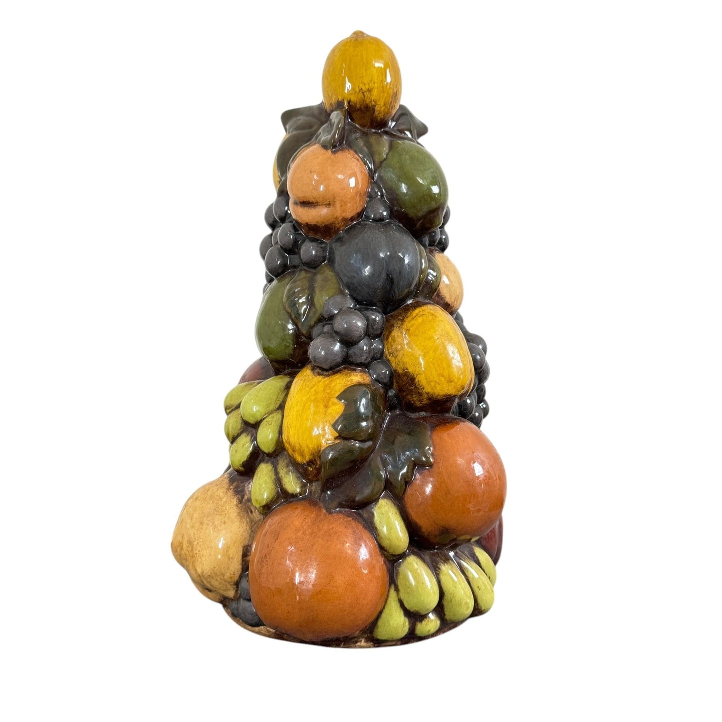 Vintage Italian Ceramic Fruit Topiary A Delicate Hand-Painted Masterpiece 13"