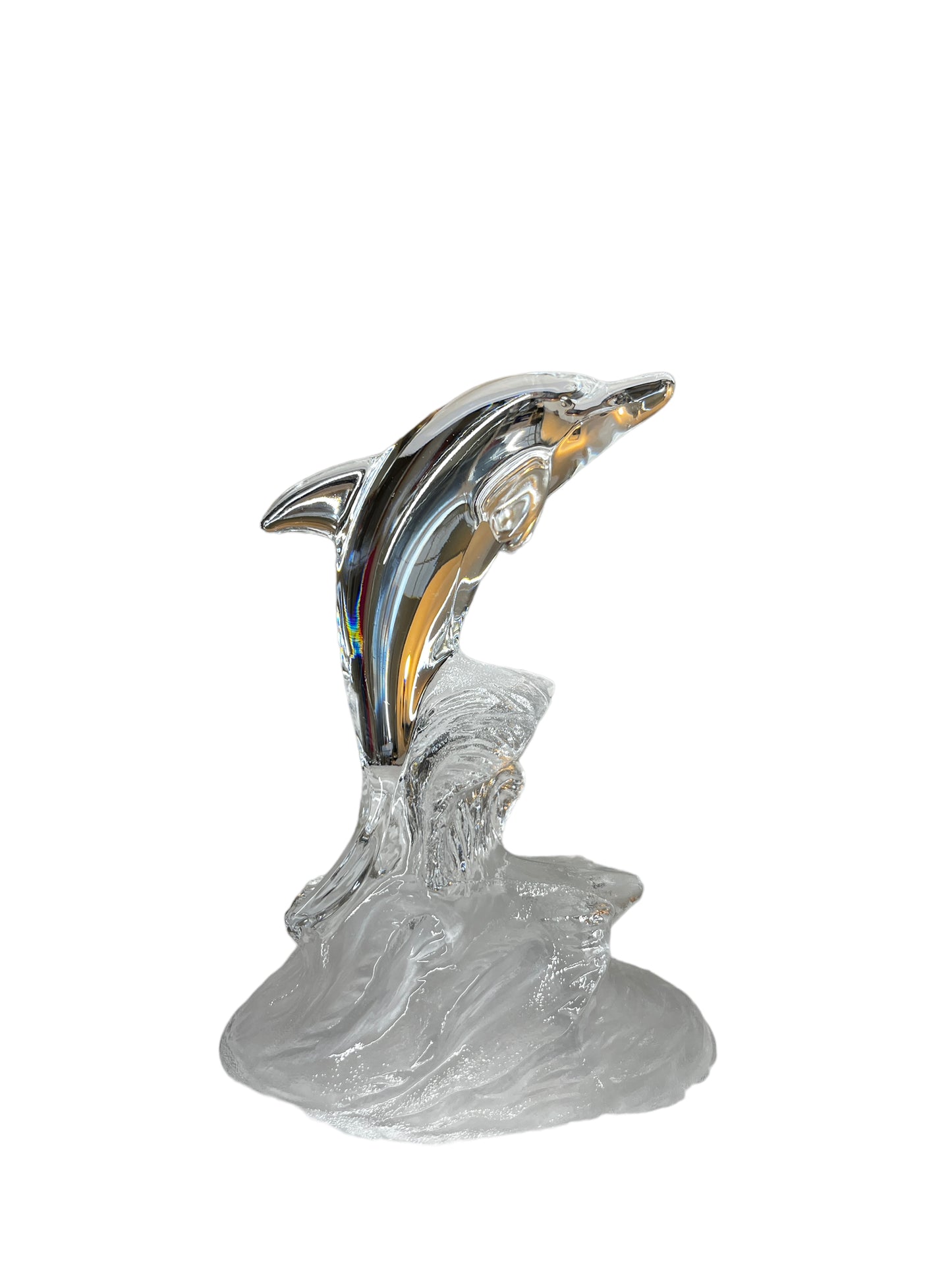 Cristal D'Arques France Lead Crystal Jumping Dolphin Figurine