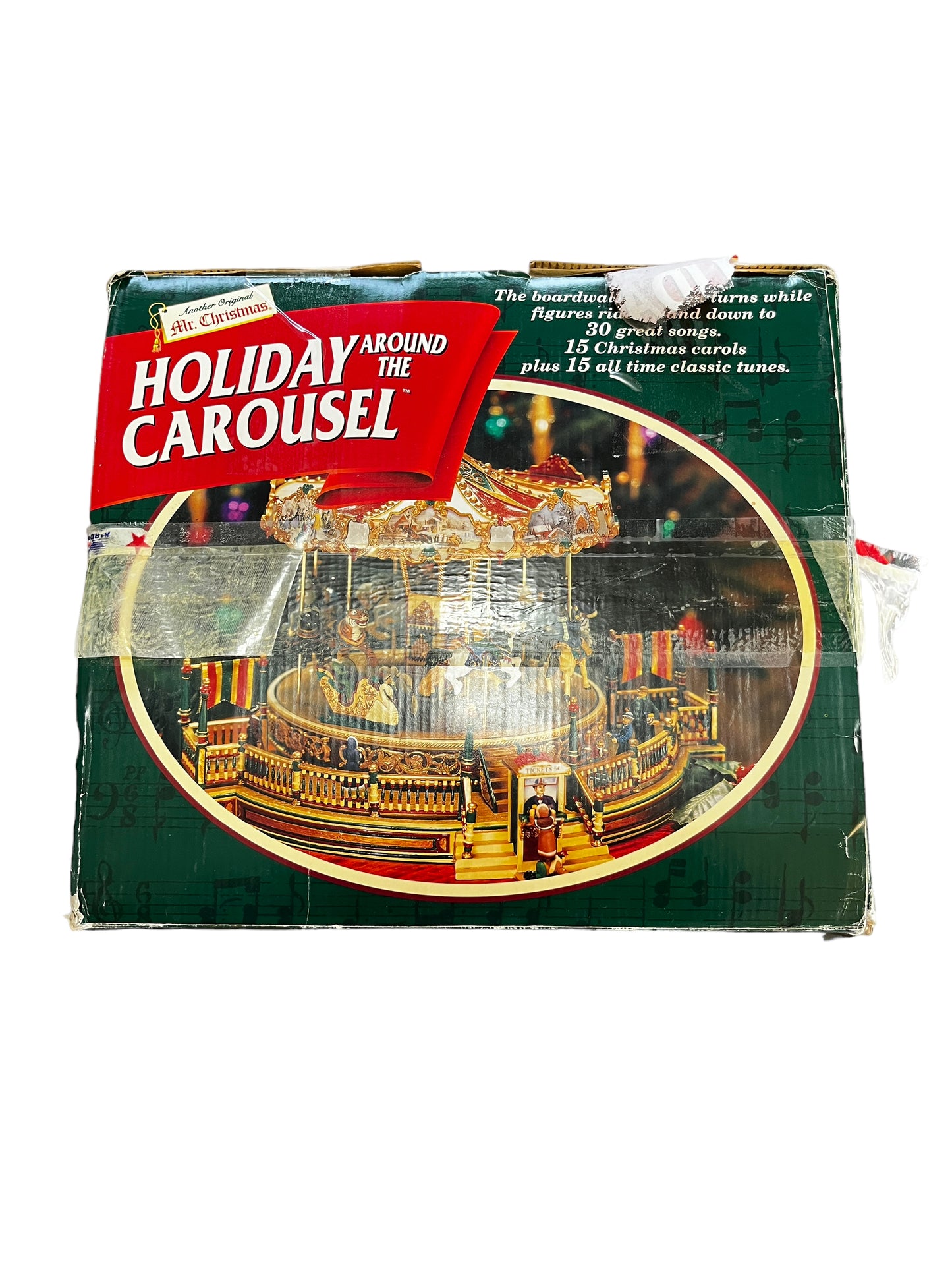 1997 Vintage Mr Christmas Holiday Around The Carousel Plays 30 Songs Animated