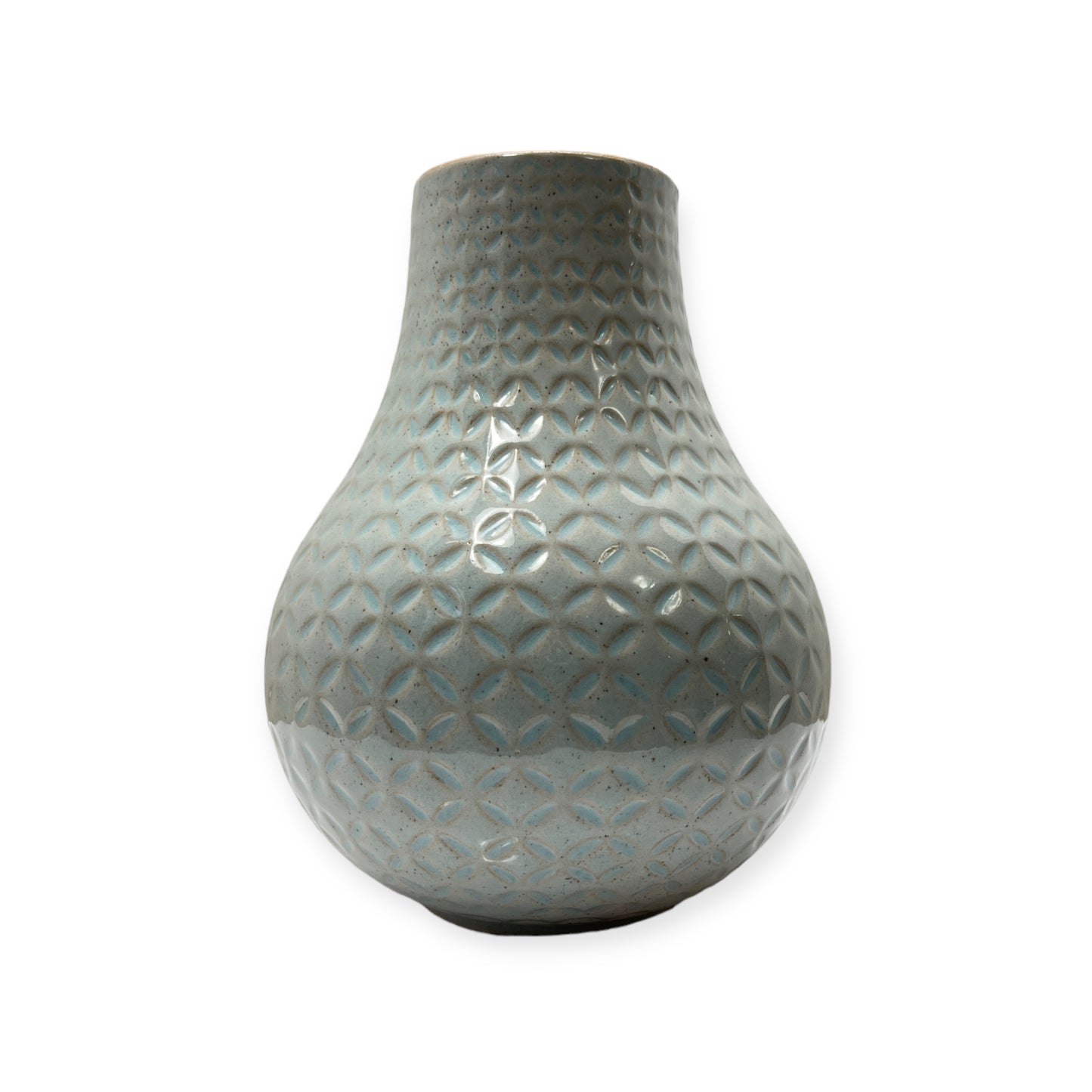 burton + Burton Textured Slate Blue Glazed Ceramic Vase