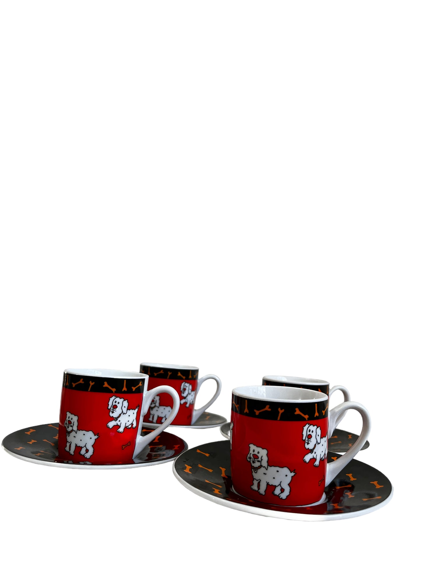 Rushbrookes Espresso Cappuccino Cup Dogs Pattern Set