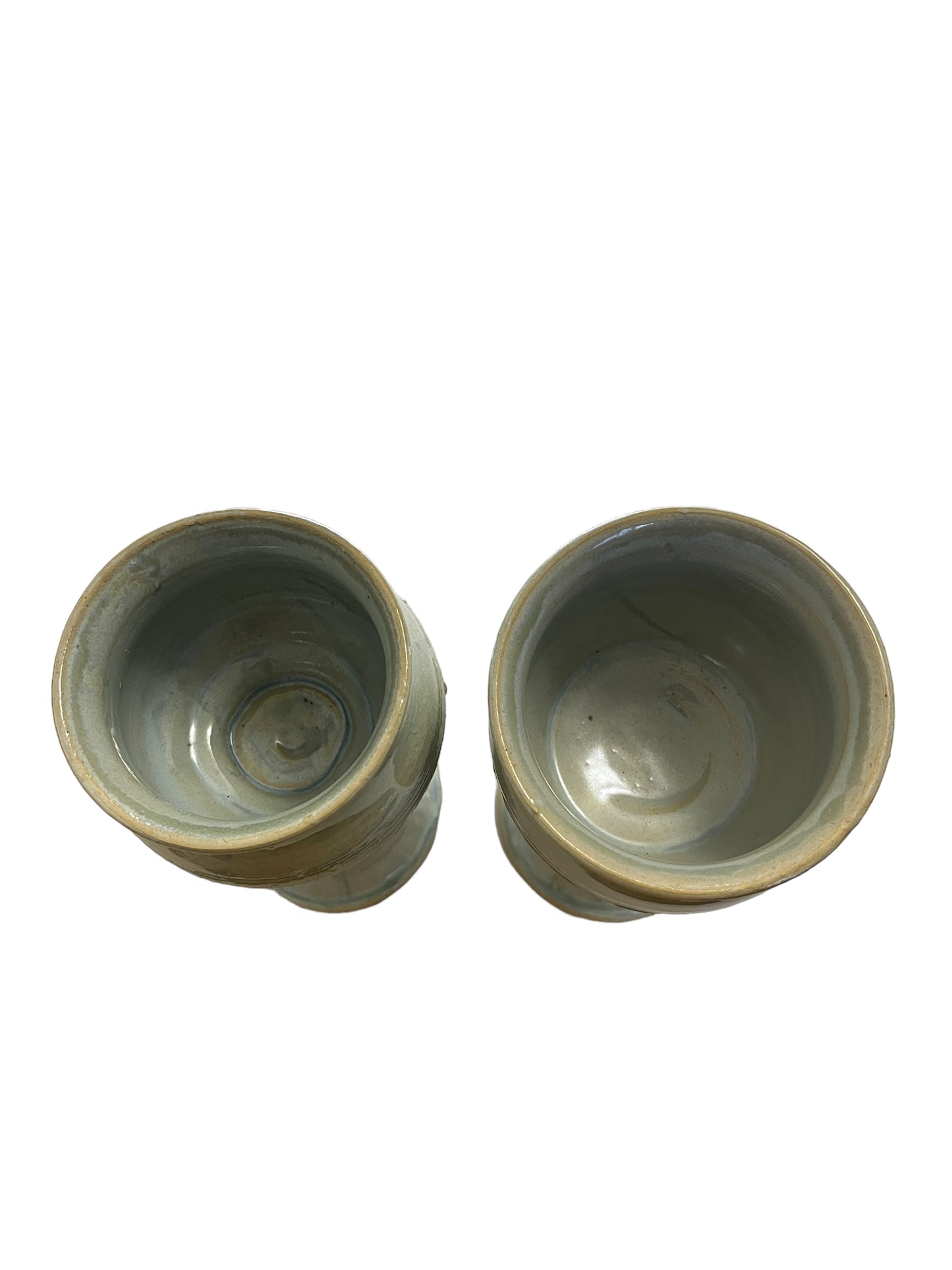 Mc Vintage Studio Art Pottery Wine Goblet Set of 2