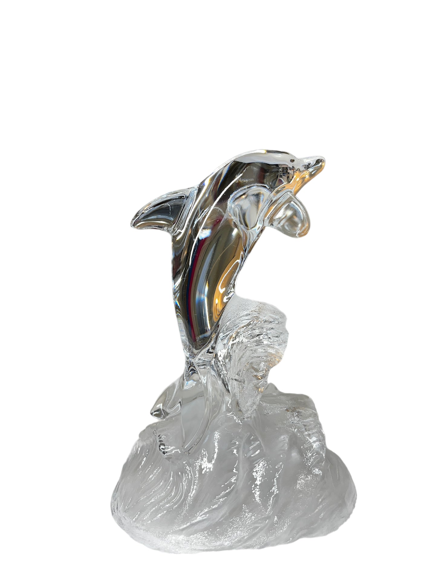 Cristal D'Arques France Lead Crystal Jumping Dolphin Figurine