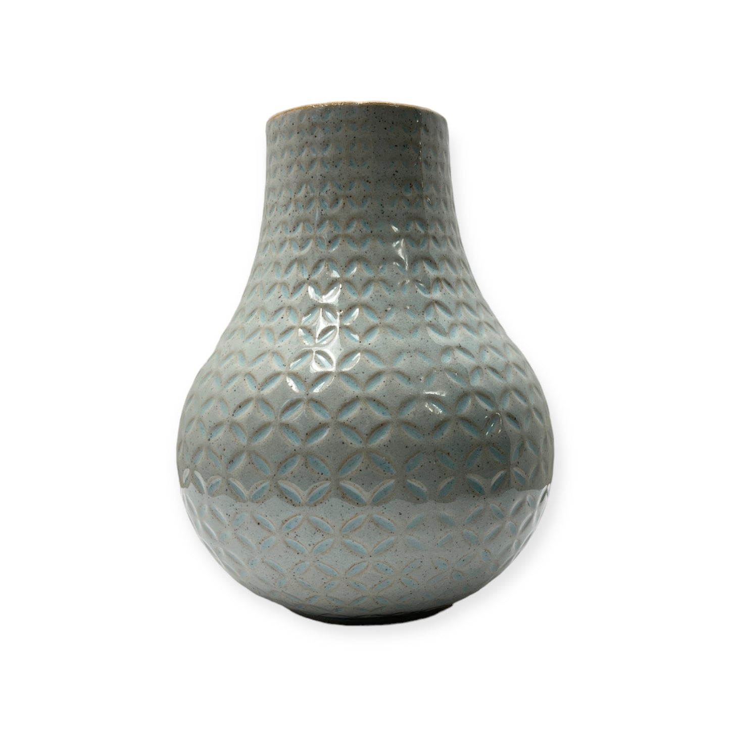 burton + Burton Textured Slate Blue Glazed Ceramic Vase