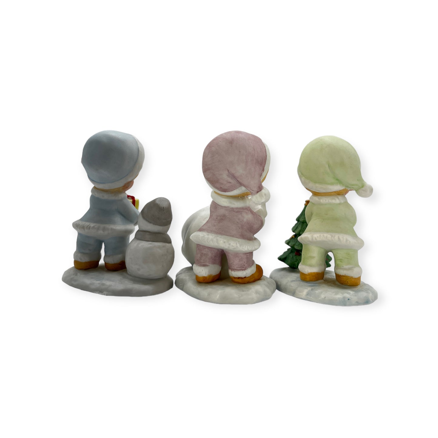 Vintage Set of 3 Homco Pastel Christmas Children Figurines